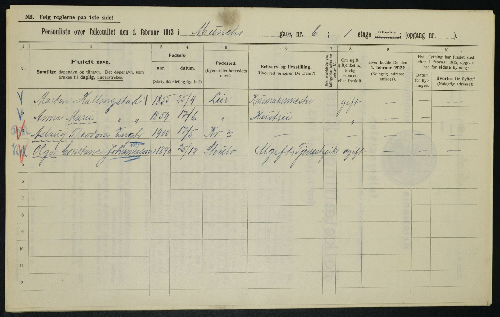 OBA, Municipal Census 1913 for Kristiania, 1913, p. 66575