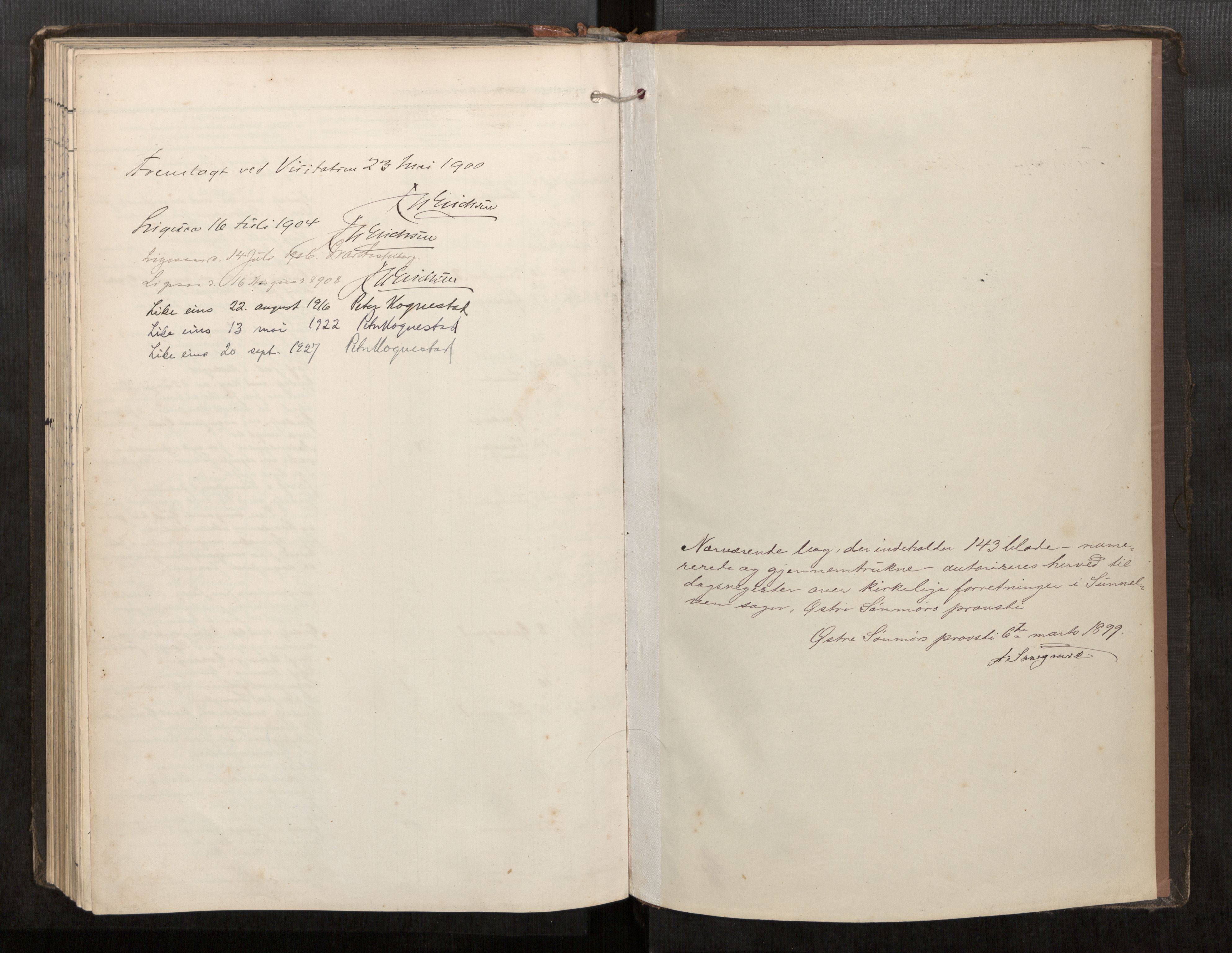 Sunnylven sokneprestkontor, AV/SAT-A-1007/H/Hd/L0001: Diary records no. 517D01, 1899-1925