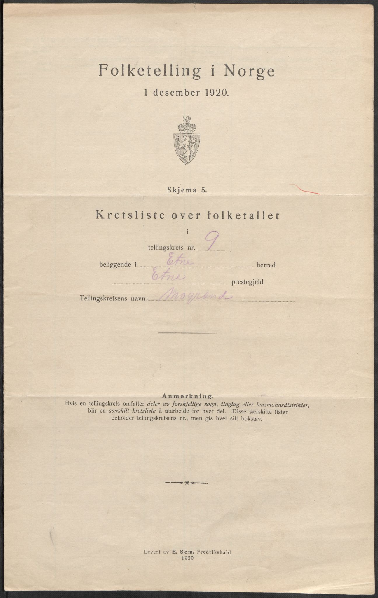 SAB, 1920 census for Etne, 1920, p. 28