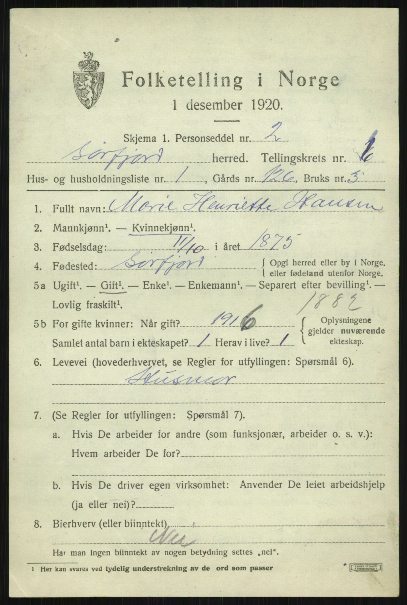 SATØ, 1920 census for Sørfjord, 1920, p. 2204