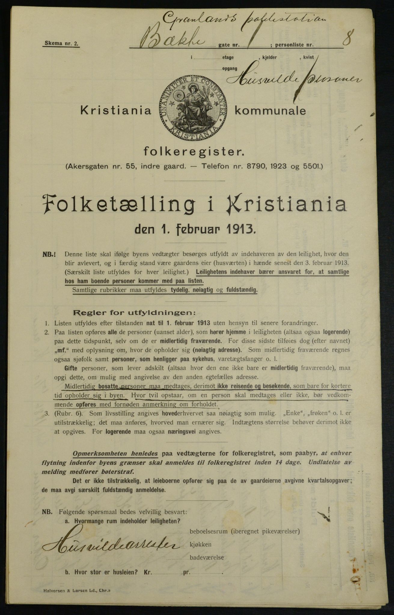 OBA, Municipal Census 1913 for Kristiania, 1913, p. 11028