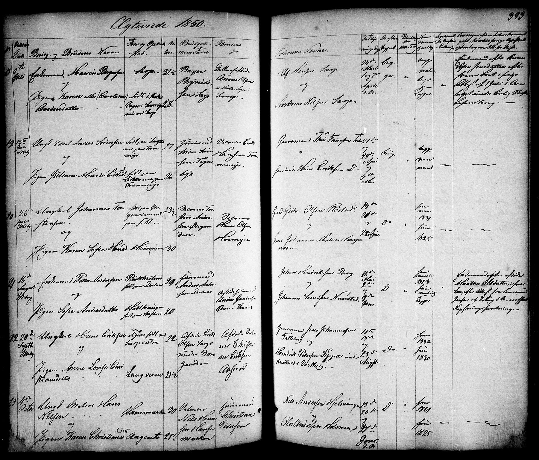 Skjeberg prestekontor Kirkebøker, AV/SAO-A-10923/F/Fa/L0006: Parish register (official) no. I 6, 1846-1858, p. 393