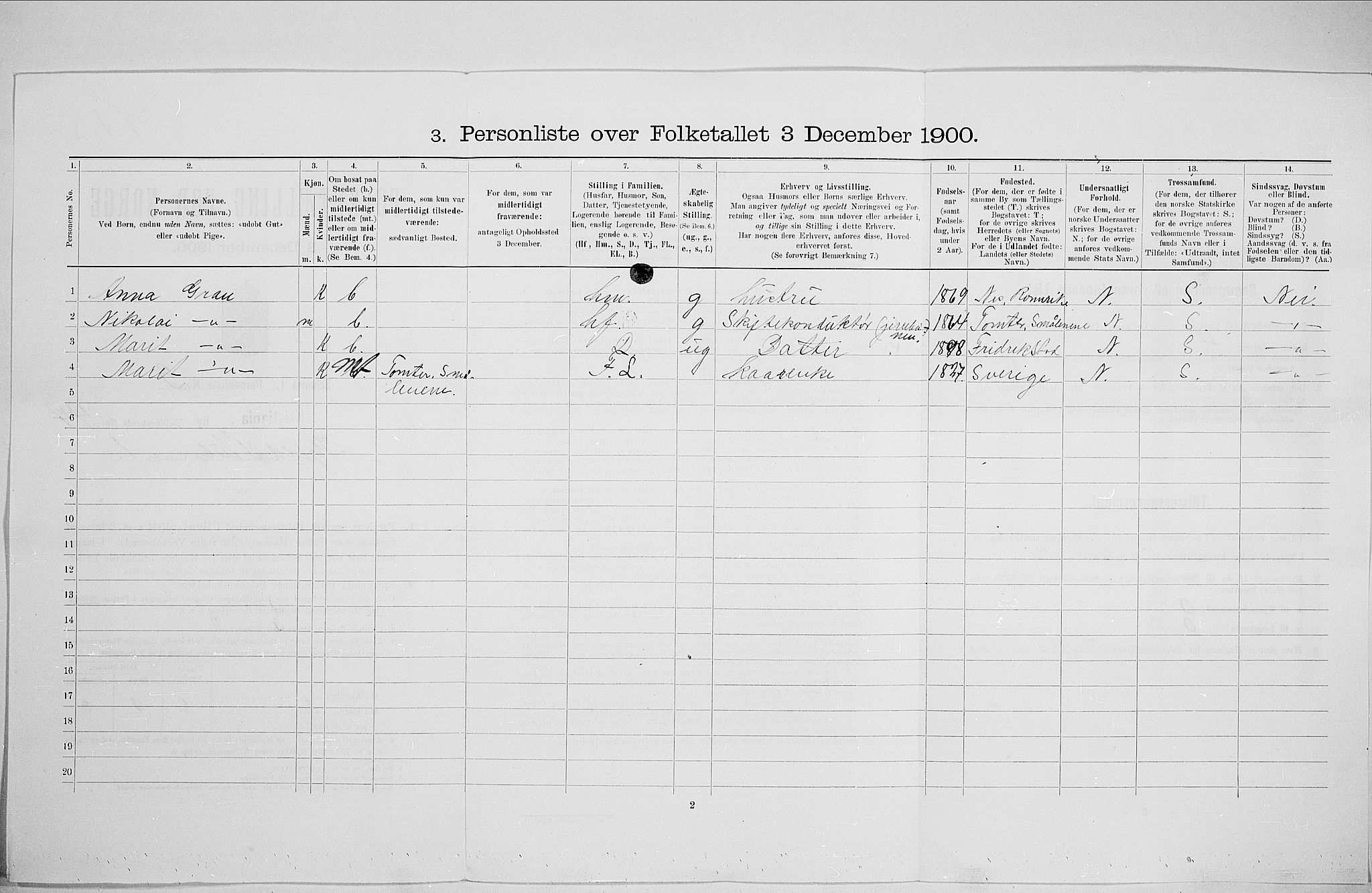 SAO, 1900 census for Kristiania, 1900, p. 47318