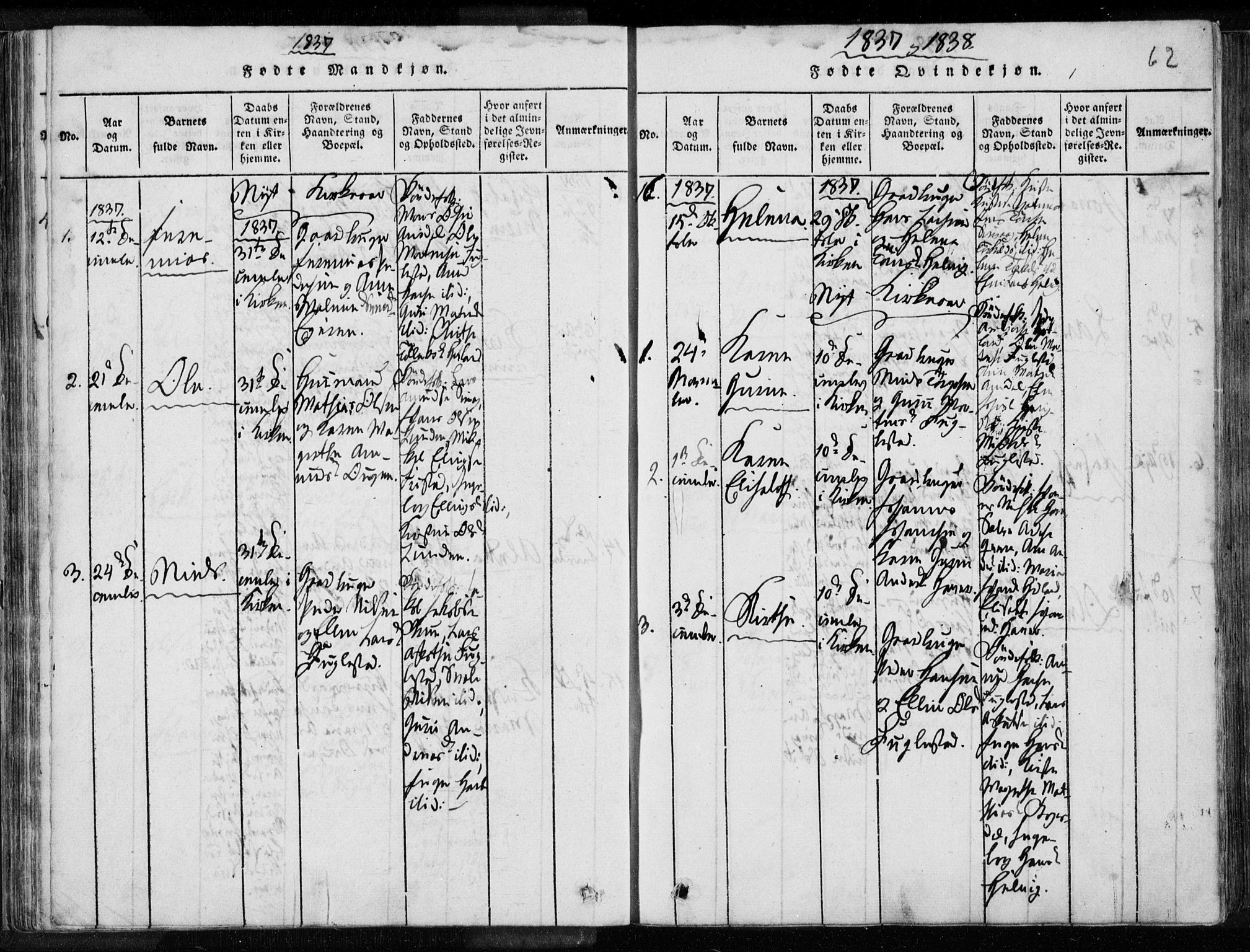 Eigersund sokneprestkontor, SAST/A-101807/S08/L0008: Parish register (official) no. A 8, 1816-1847, p. 62