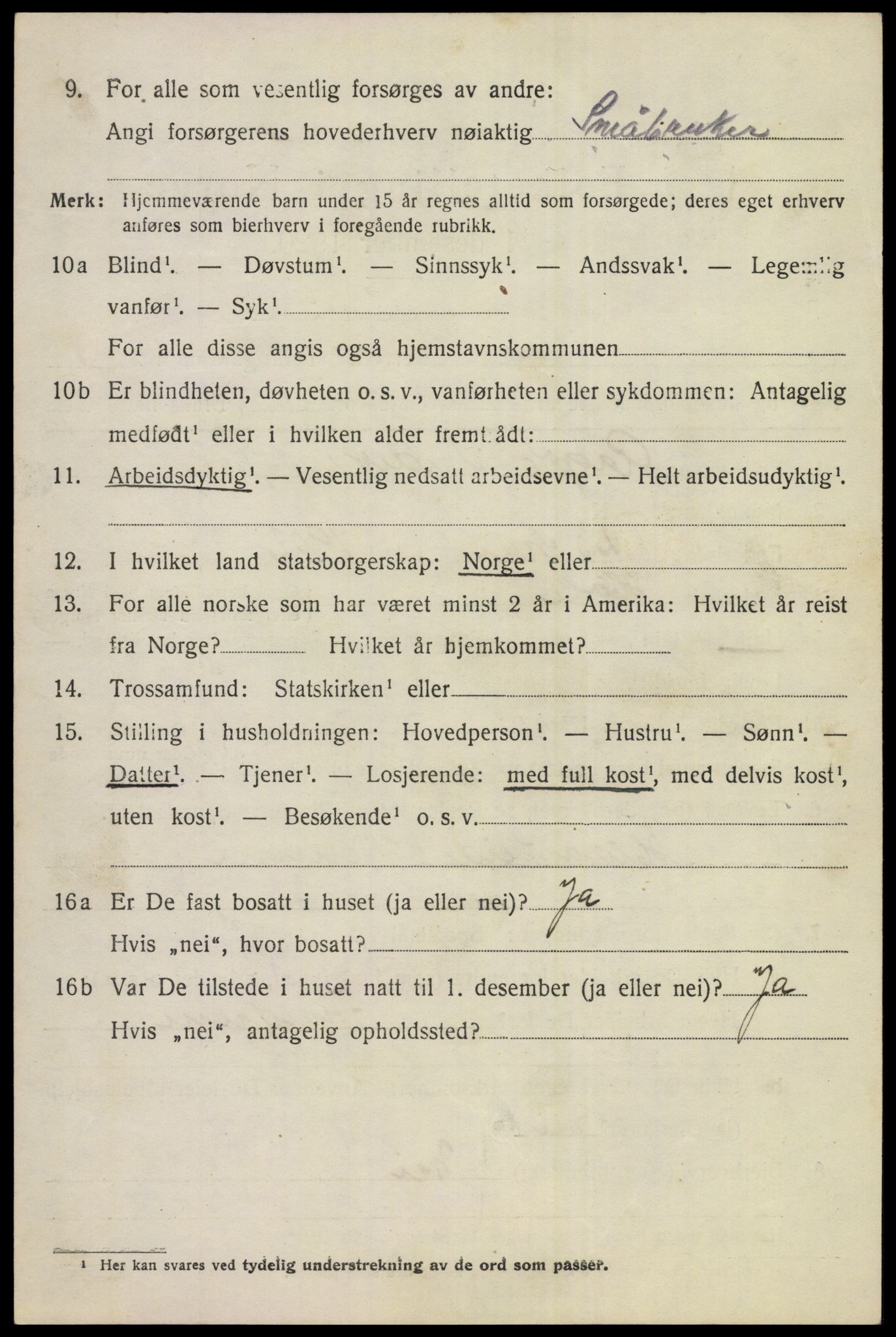 SAKO, 1920 census for Hole, 1920, p. 4454