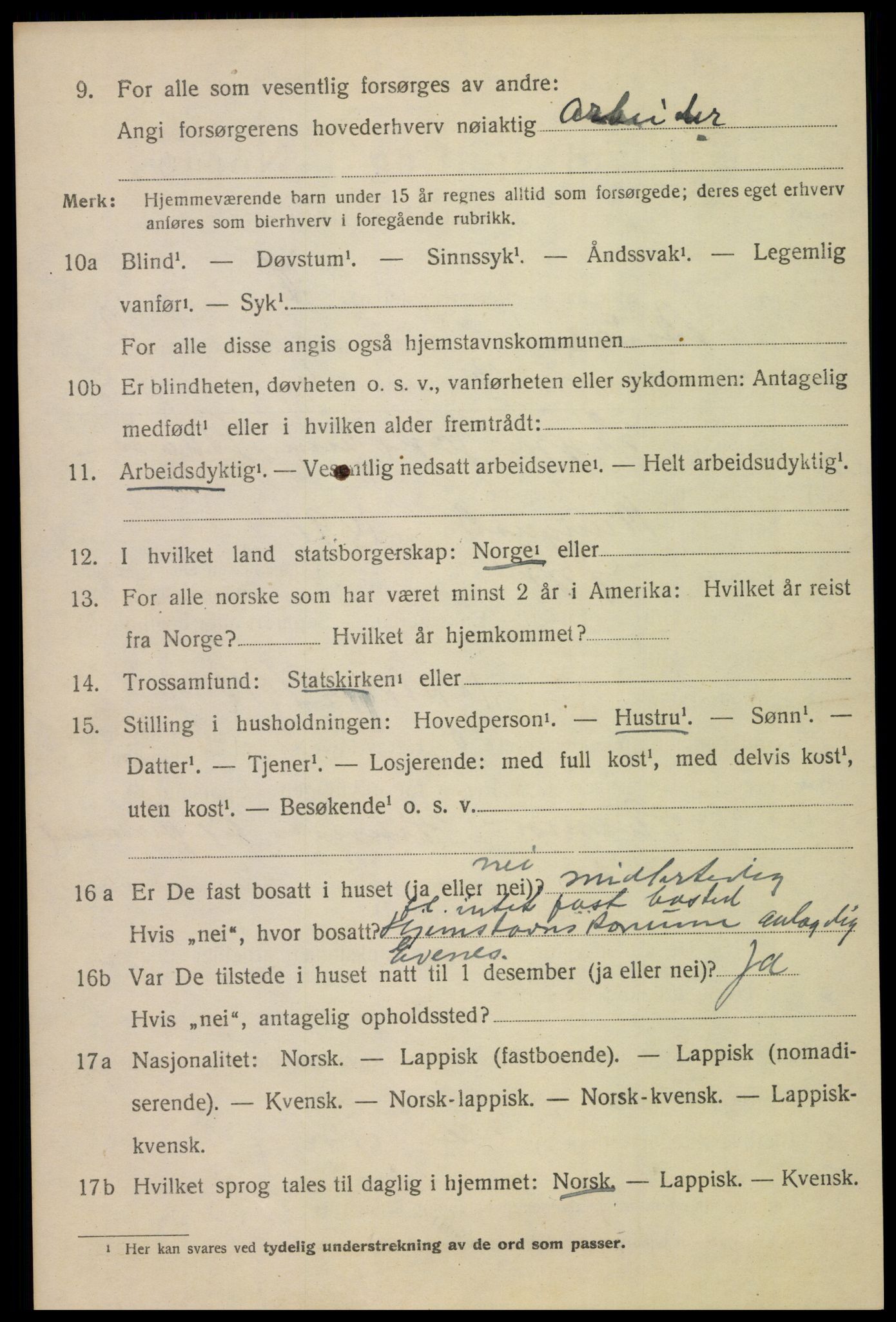 SAT, 1920 census for Beiarn, 1920, p. 1097