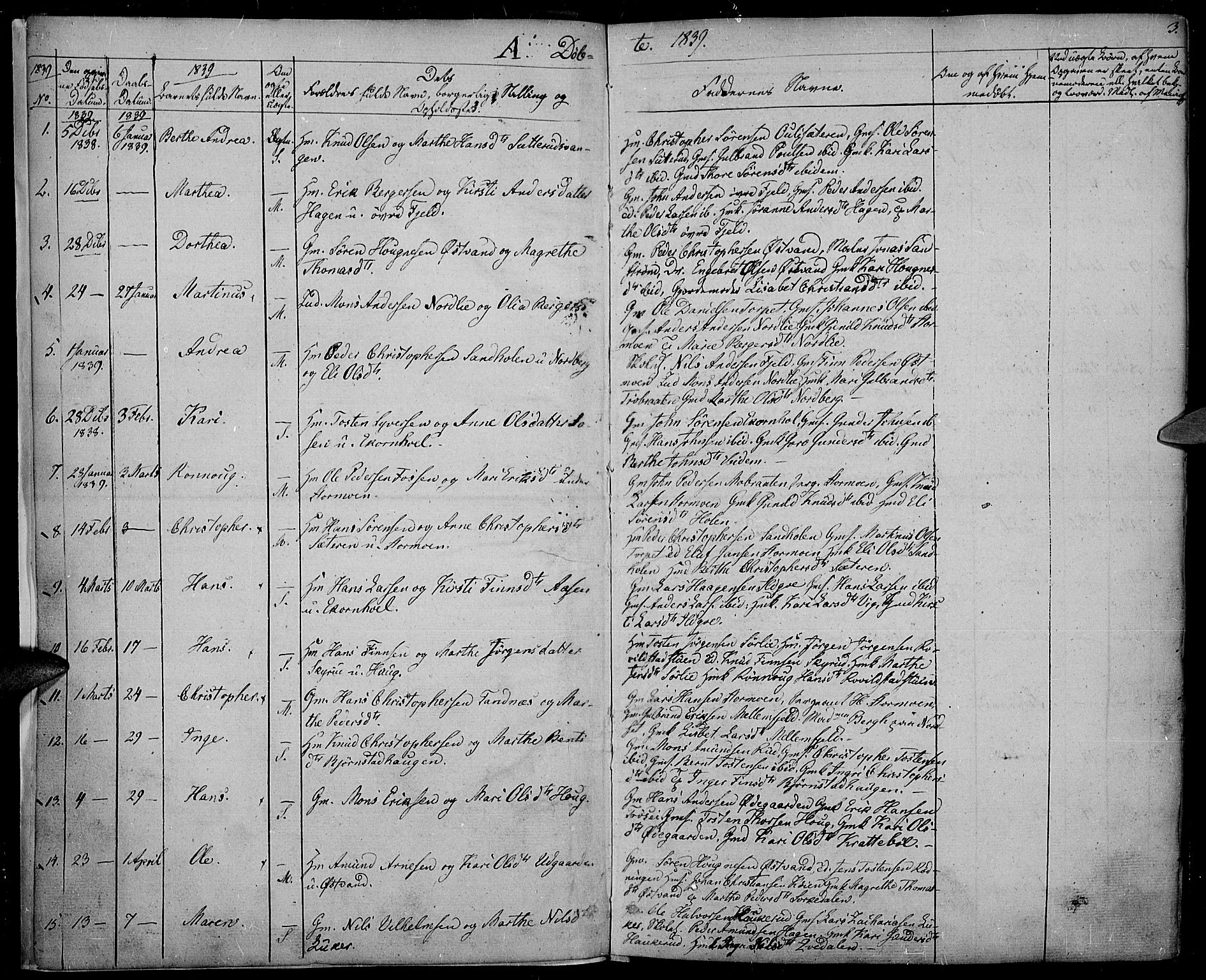 Nord-Odal prestekontor, SAH/PREST-032/H/Ha/Haa/L0002: Parish register (official) no. 2, 1839-1850, p. 3