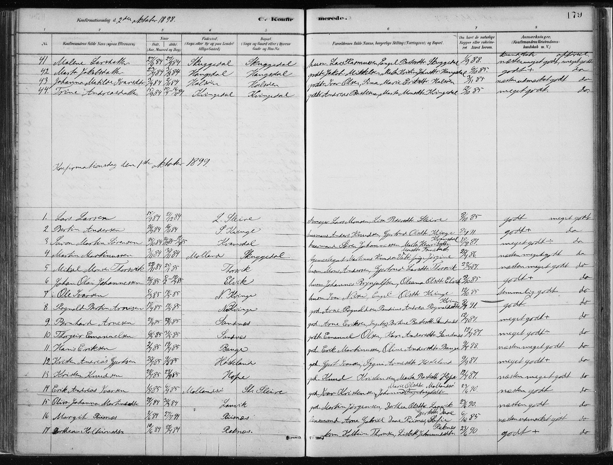 Masfjorden Sokneprestembete, SAB/A-77001: Parish register (official) no. B  1, 1876-1899, p. 179