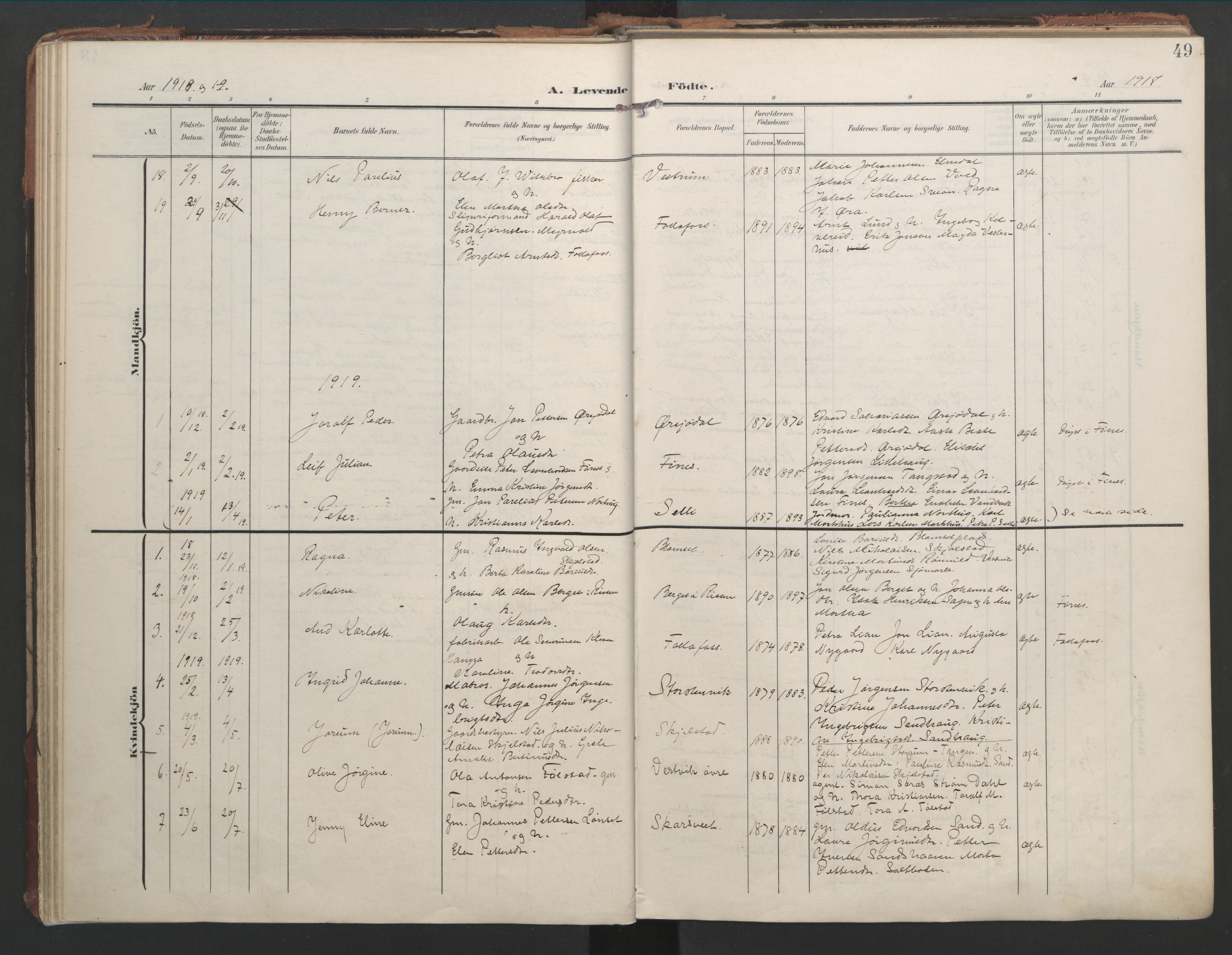 Ministerialprotokoller, klokkerbøker og fødselsregistre - Nord-Trøndelag, AV/SAT-A-1458/744/L0421: Parish register (official) no. 744A05, 1905-1930, p. 49