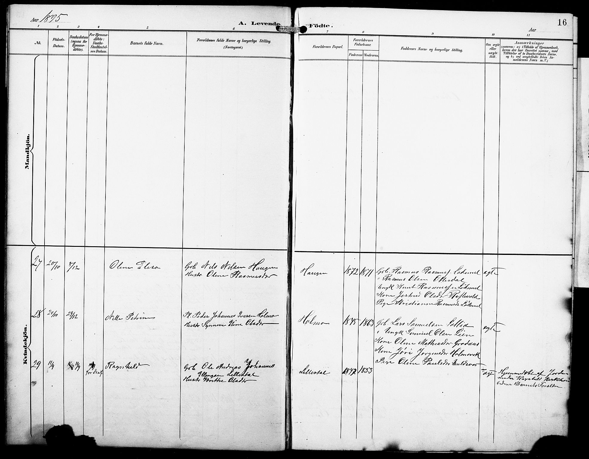 Hornindal sokneprestembete, SAB/A-82401/H/Hab: Parish register (copy) no. A 2, 1894-1927, p. 16