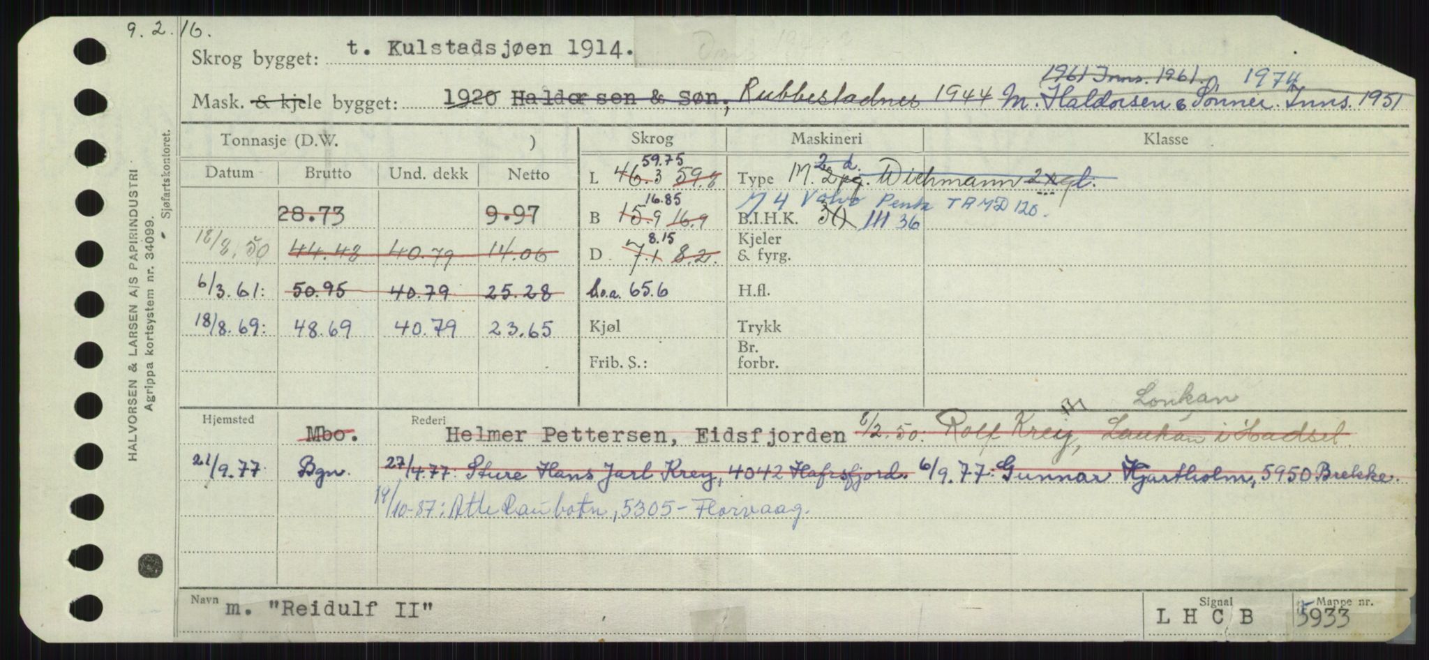 Sjøfartsdirektoratet med forløpere, Skipsmålingen, RA/S-1627/H/Ha/L0004/0002: Fartøy, Mas-R / Fartøy, Odin-R, p. 589