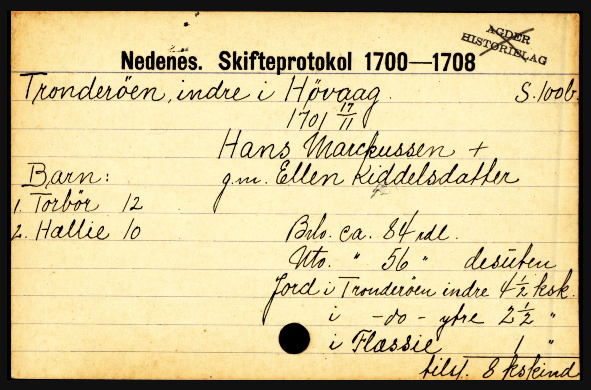 Nedenes sorenskriveri før 1824, AV/SAK-1221-0007/H, p. 30887