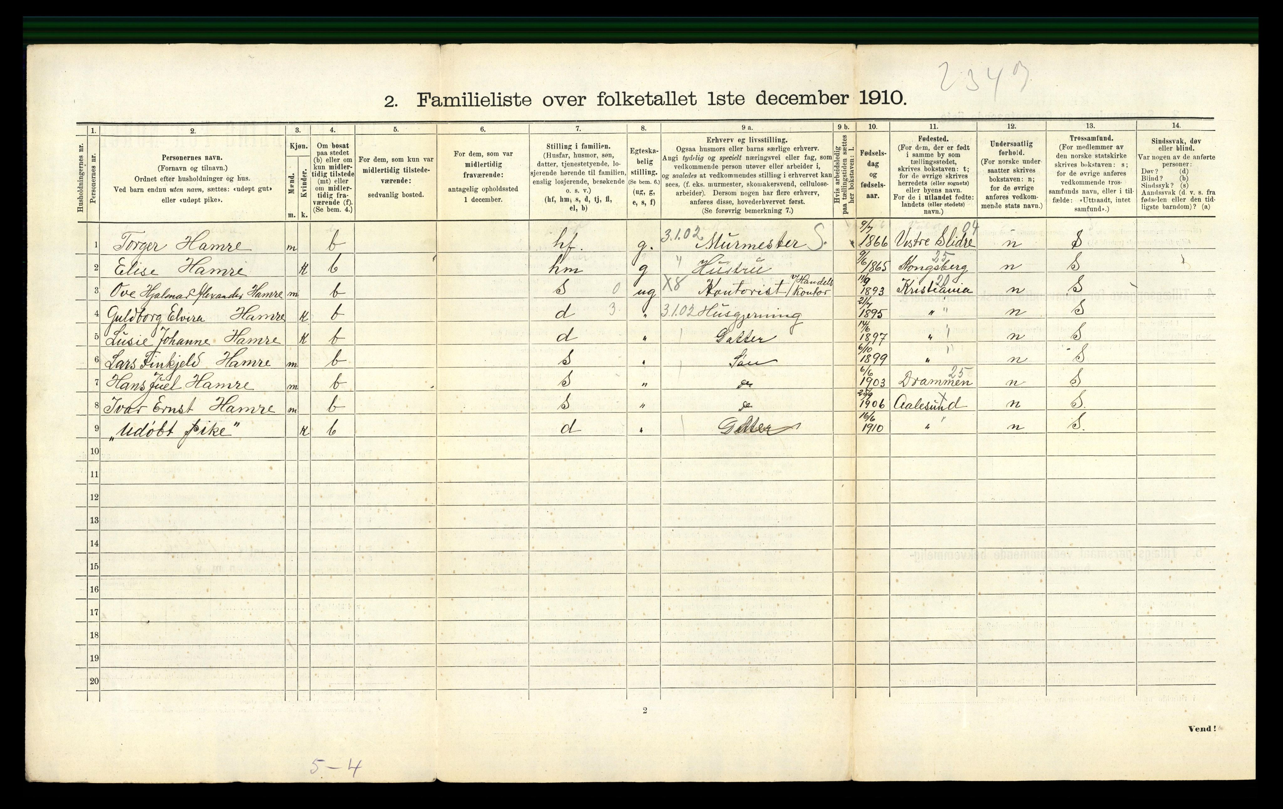 RA, 1910 census for Ålesund, 1910, p. 6538