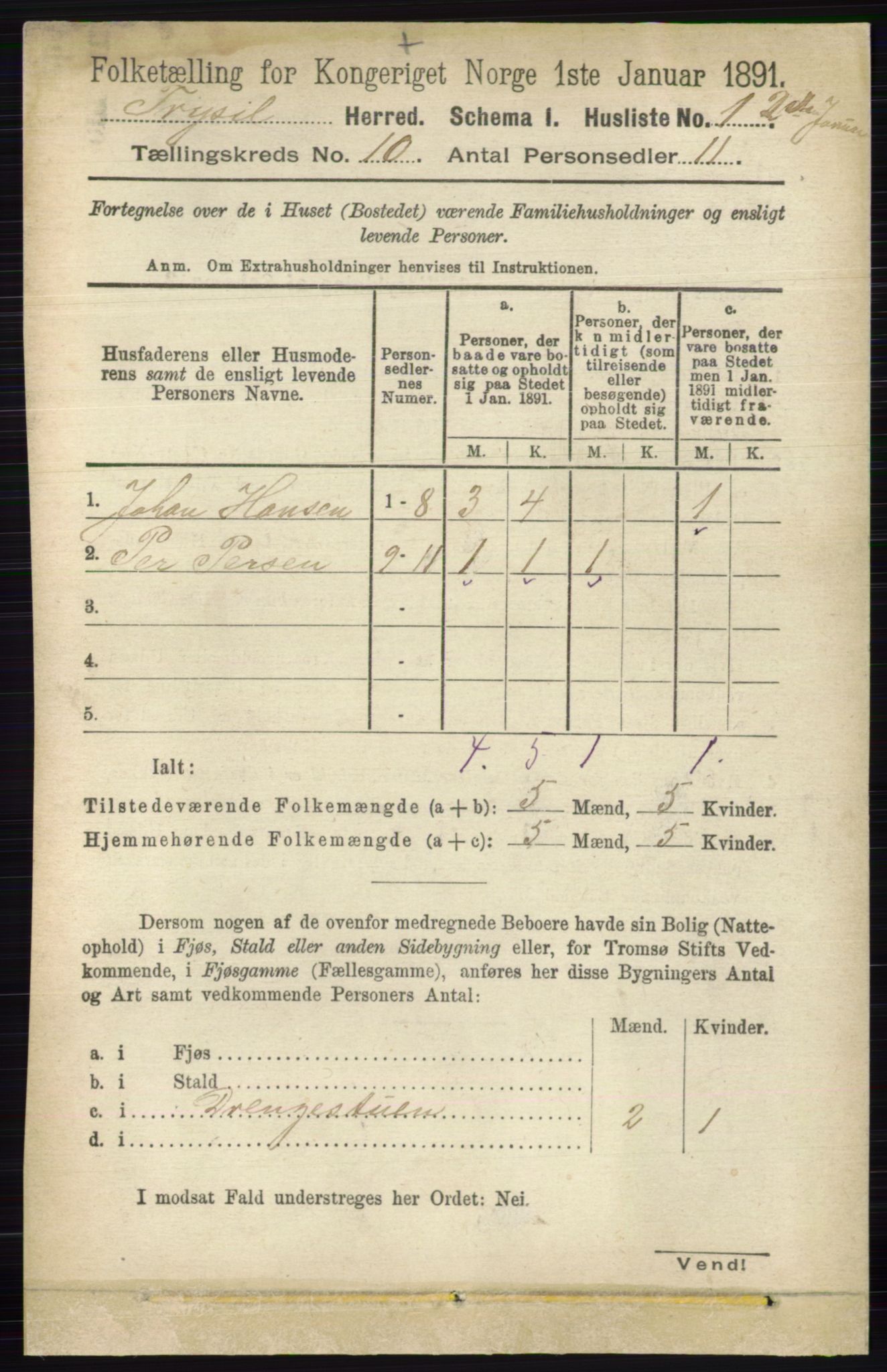 RA, 1891 census for 0428 Trysil, 1891, p. 4762