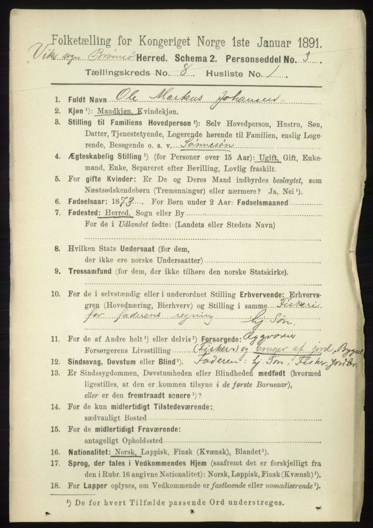 RA, 1891 census for 1814 Brønnøy, 1891, p. 4337