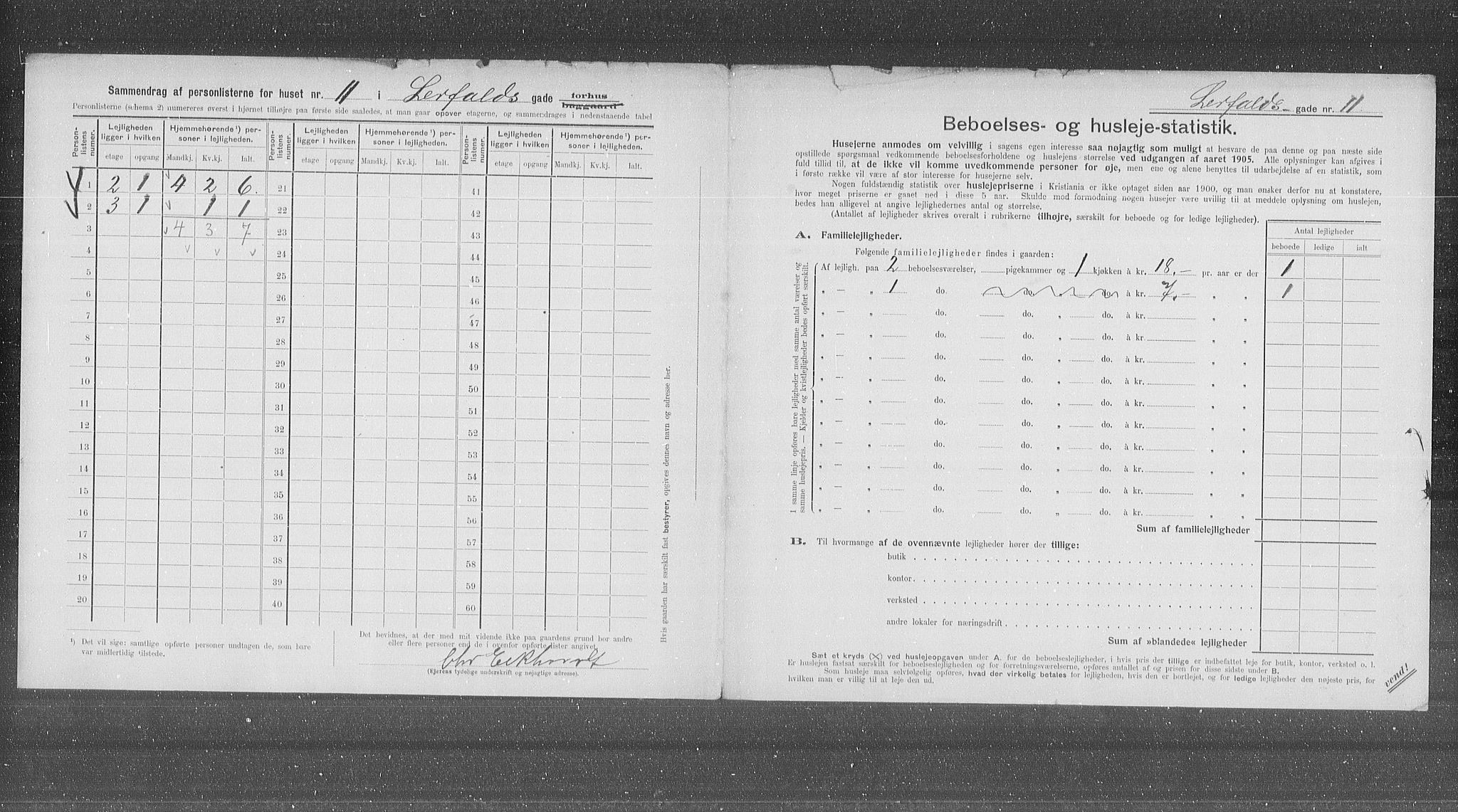 OBA, Municipal Census 1905 for Kristiania, 1905, p. 30203