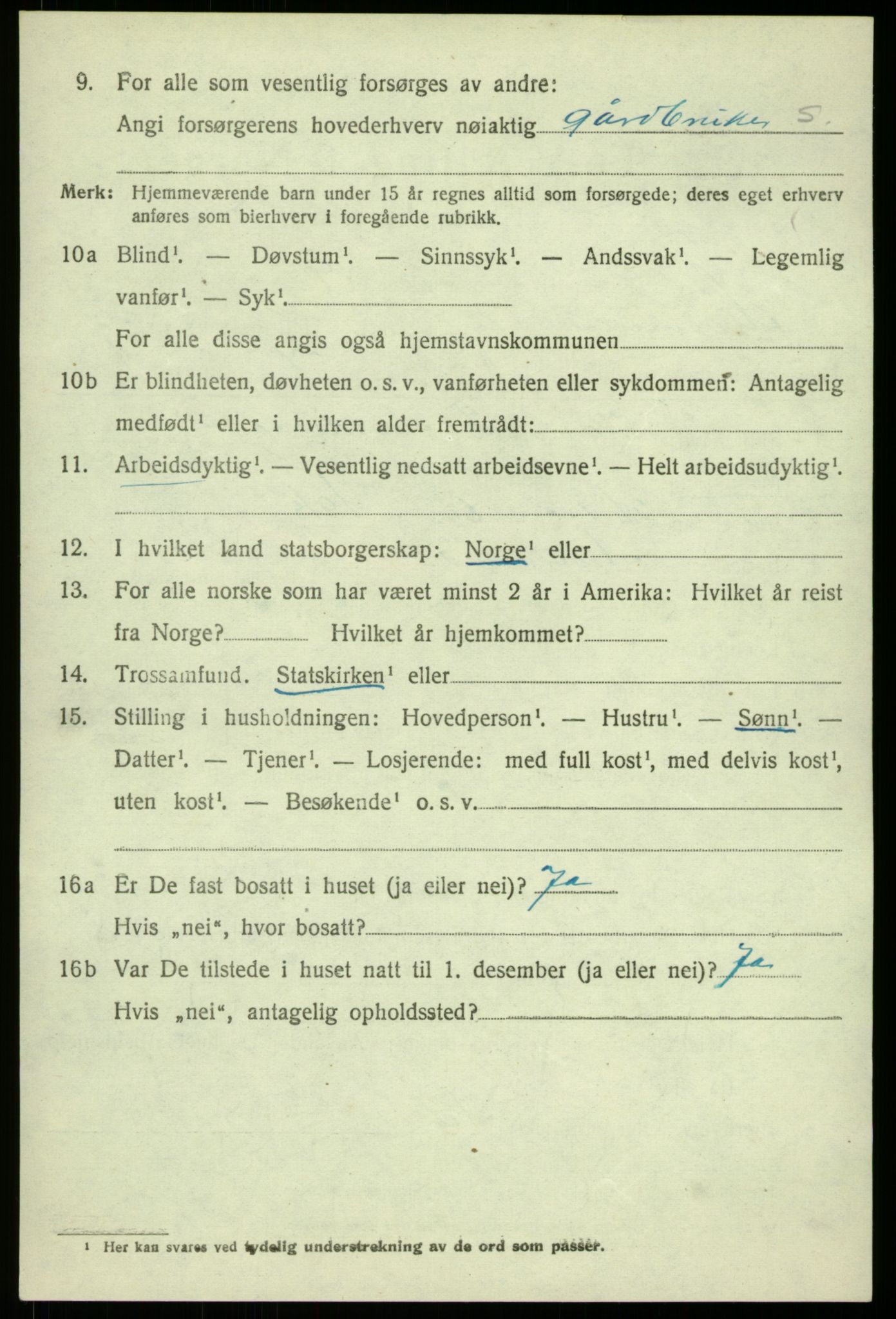 SAB, 1920 census for Alversund, 1920, p. 4311