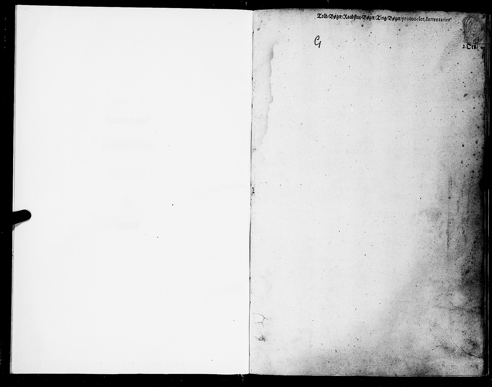 Stavanger lagting, AV/SAST-A-101420/Oa/L0007: Tingbok, 1663, p. 0b-1a