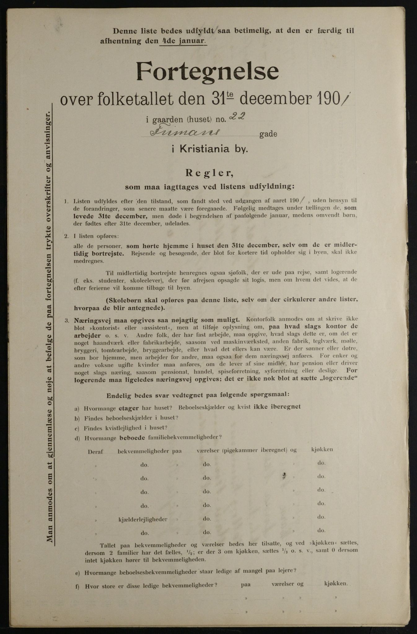 OBA, Municipal Census 1901 for Kristiania, 1901, p. 4347