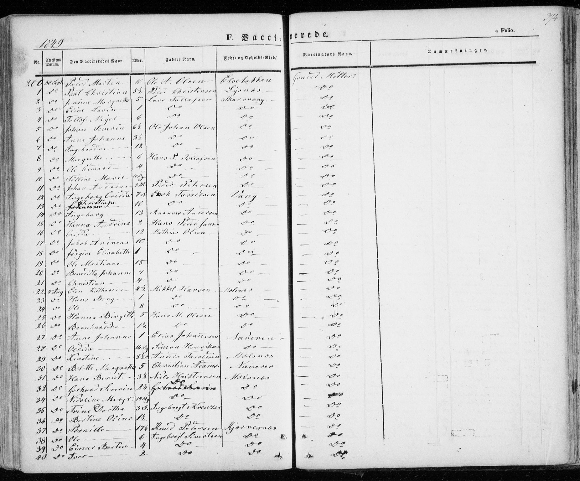 Lenvik sokneprestembete, AV/SATØ-S-1310/H/Ha/Haa/L0006kirke: Parish register (official) no. 6, 1845-1854, p. 374