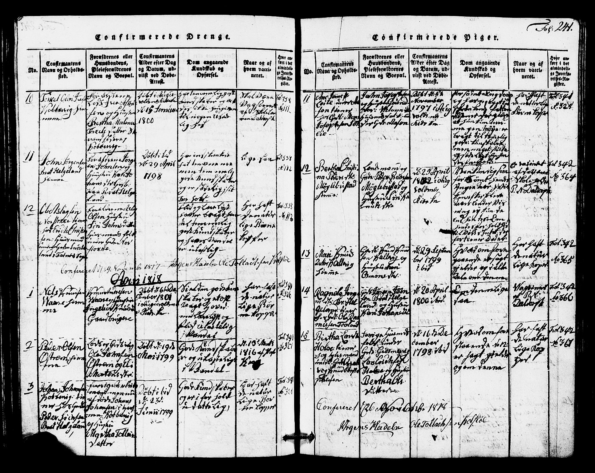 Avaldsnes sokneprestkontor, AV/SAST-A -101851/H/Ha/Hab/L0001: Parish register (copy) no. B 1, 1816-1825, p. 241