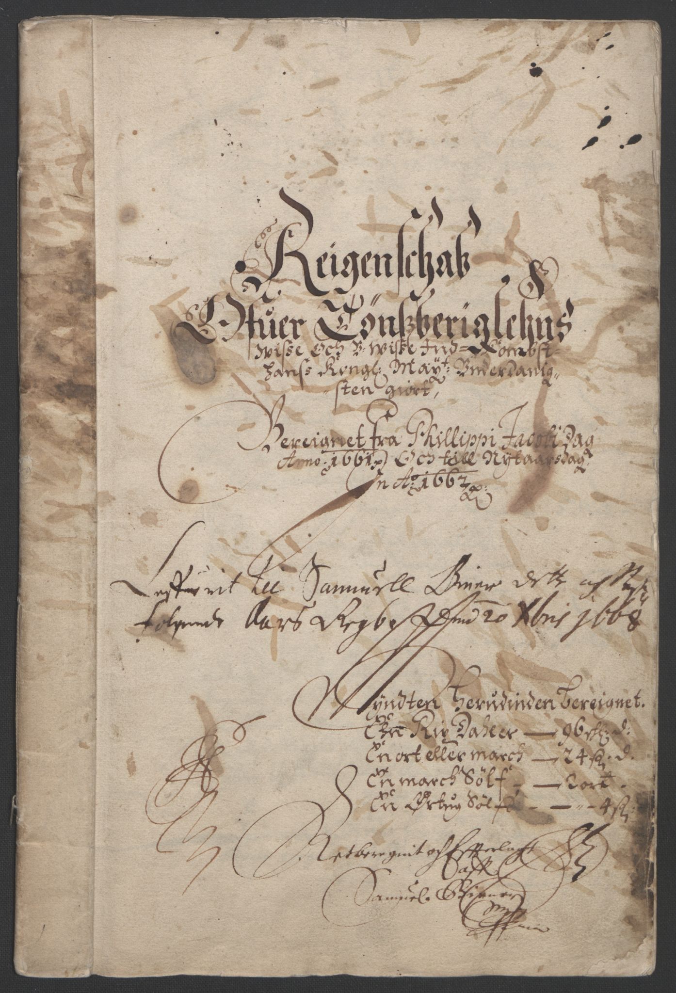 Rentekammeret inntil 1814, Reviderte regnskaper, Fogderegnskap, RA/EA-4092/R32/L1838: Fogderegnskap Jarlsberg grevskap, 1661-1663, p. 3