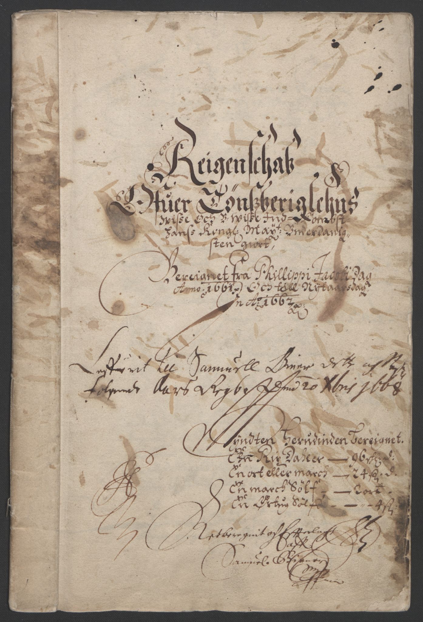 Rentekammeret inntil 1814, Reviderte regnskaper, Fogderegnskap, AV/RA-EA-4092/R32/L1838: Fogderegnskap Jarlsberg grevskap, 1661-1663, p. 3