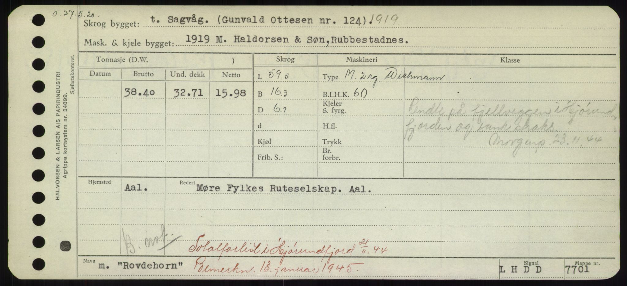 Sjøfartsdirektoratet med forløpere, Skipsmålingen, RA/S-1627/H/Hd/L0031: Fartøy, Rju-Sam, p. 235