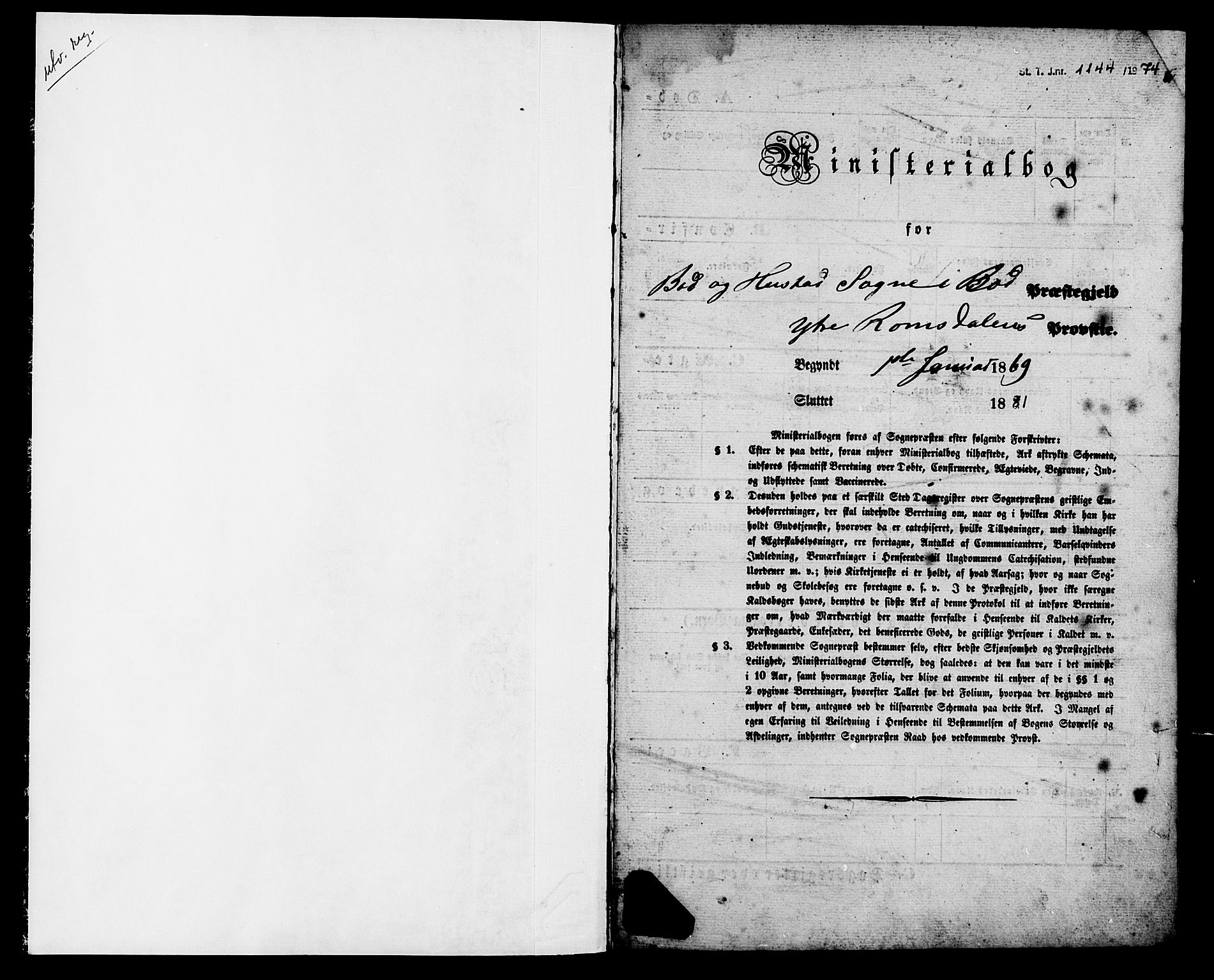 Ministerialprotokoller, klokkerbøker og fødselsregistre - Møre og Romsdal, SAT/A-1454/566/L0768: Parish register (official) no. 566A07, 1869-1881