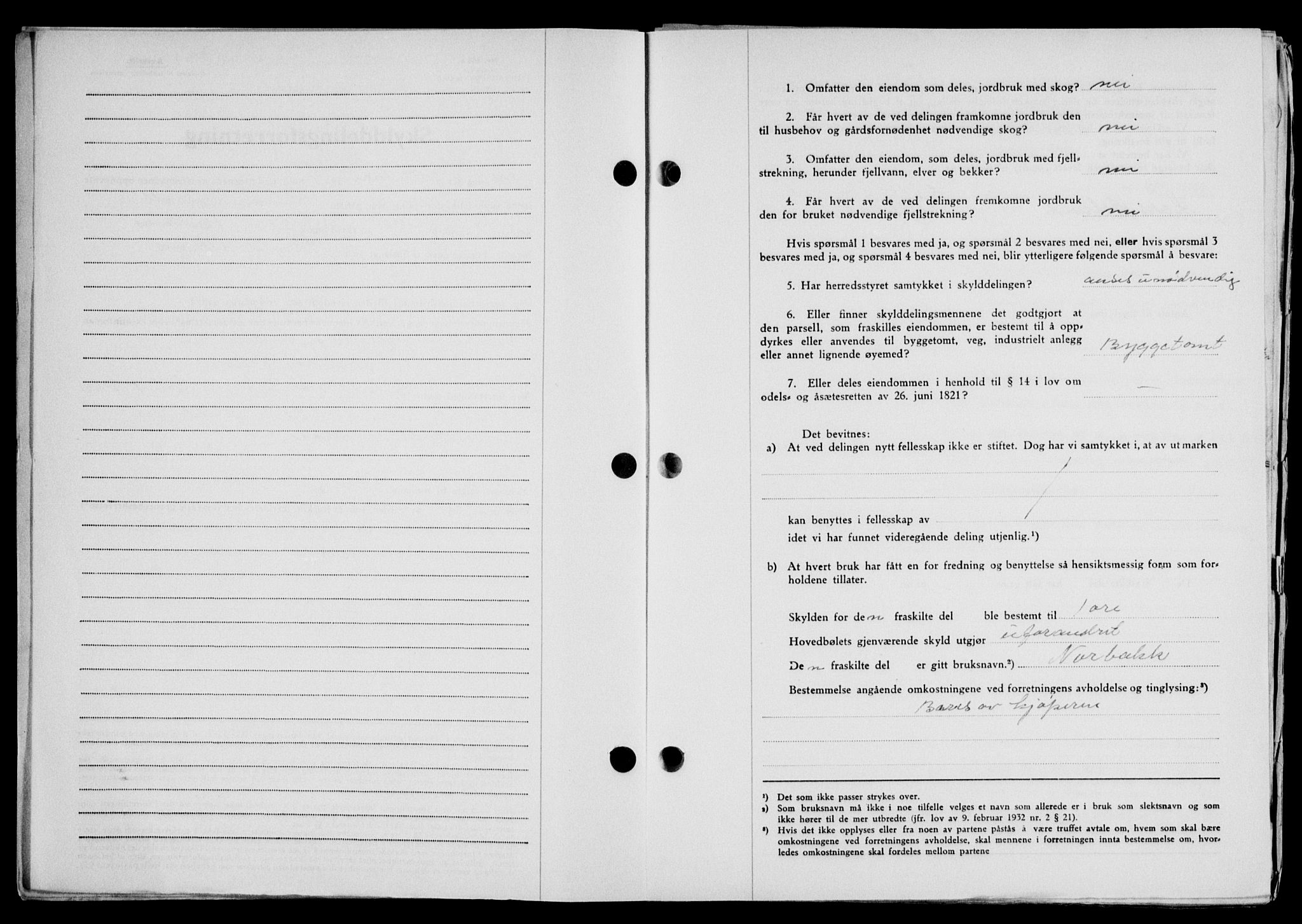 Lofoten sorenskriveri, SAT/A-0017/1/2/2C/L0021a: Mortgage book no. 21a, 1949-1949, Diary no: : 1207/1949