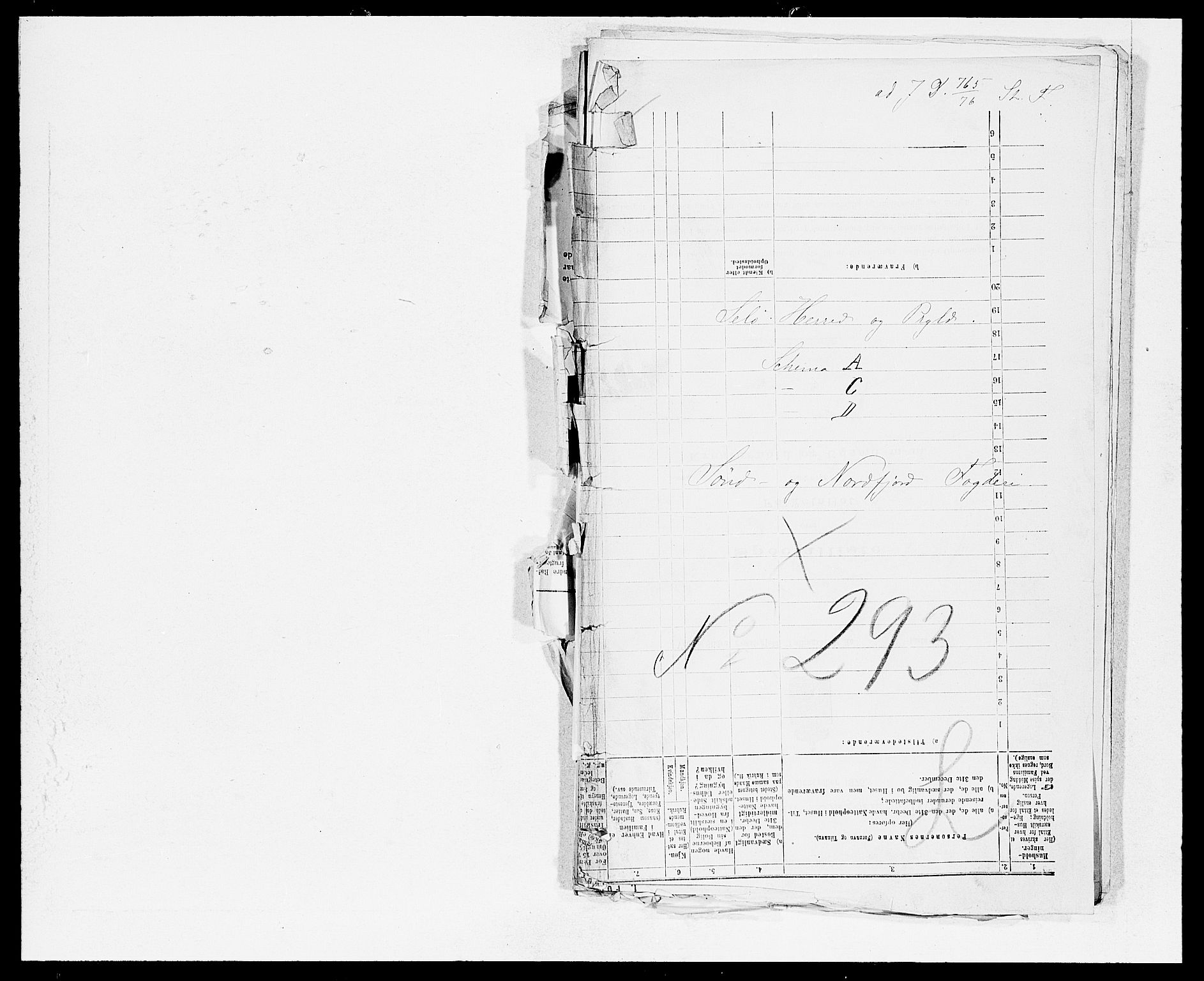 SAB, 1875 Census for 1441P Selje, 1875, p. 1