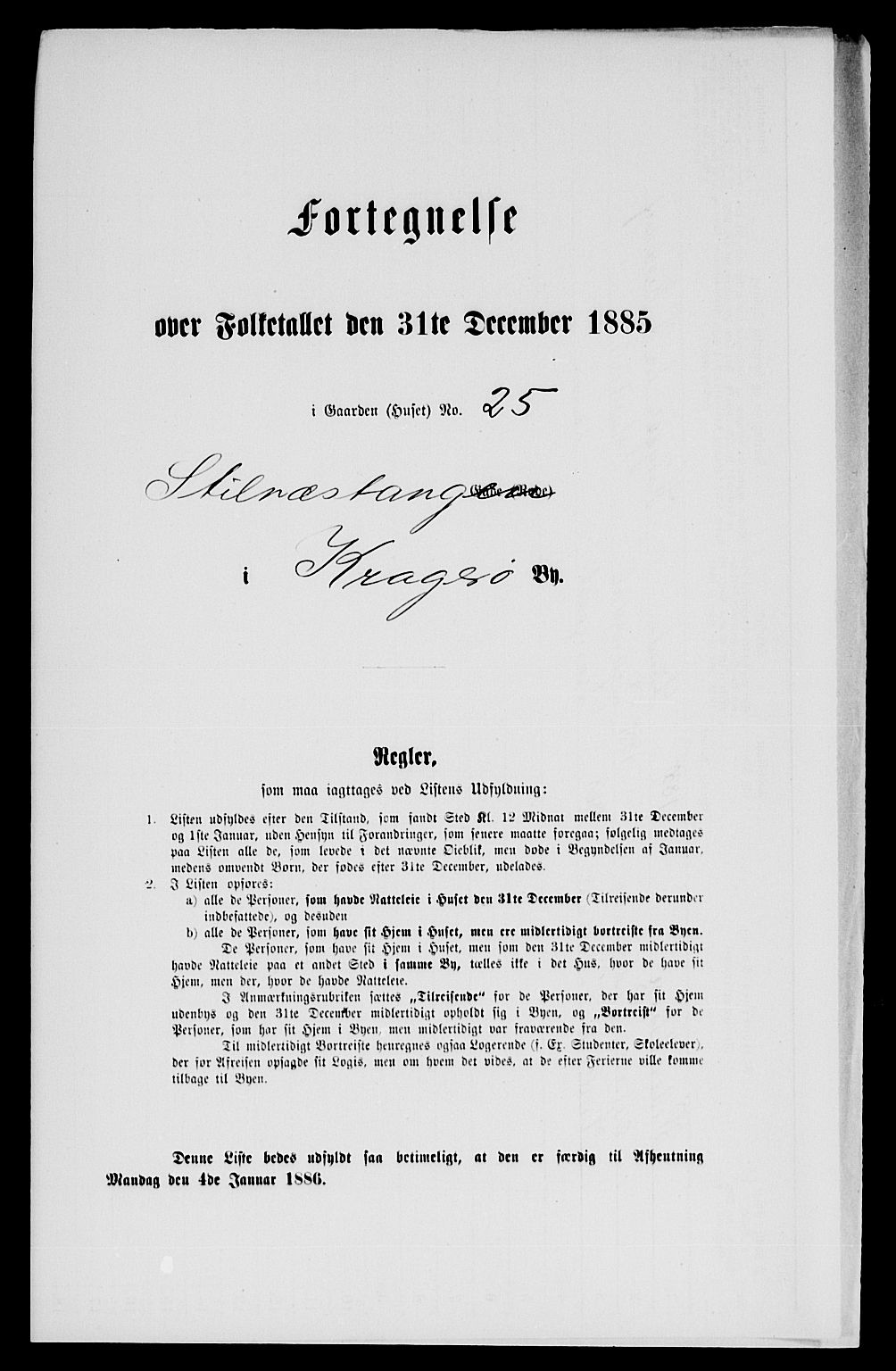 SAKO, 1885 census for 0801 Kragerø, 1885, p. 52