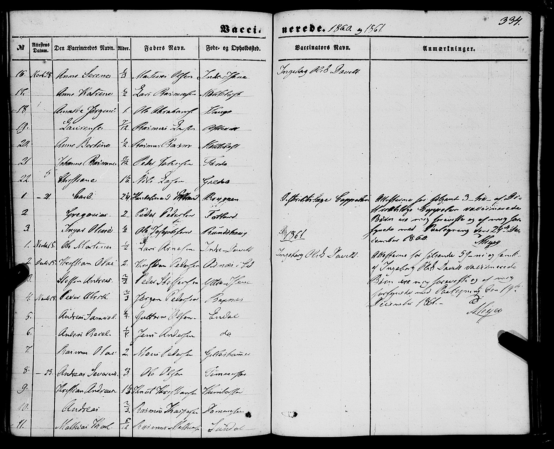 Davik sokneprestembete, AV/SAB-A-79701/H/Haa/Haaa/L0005: Parish register (official) no. A 5, 1850-1866, p. 334