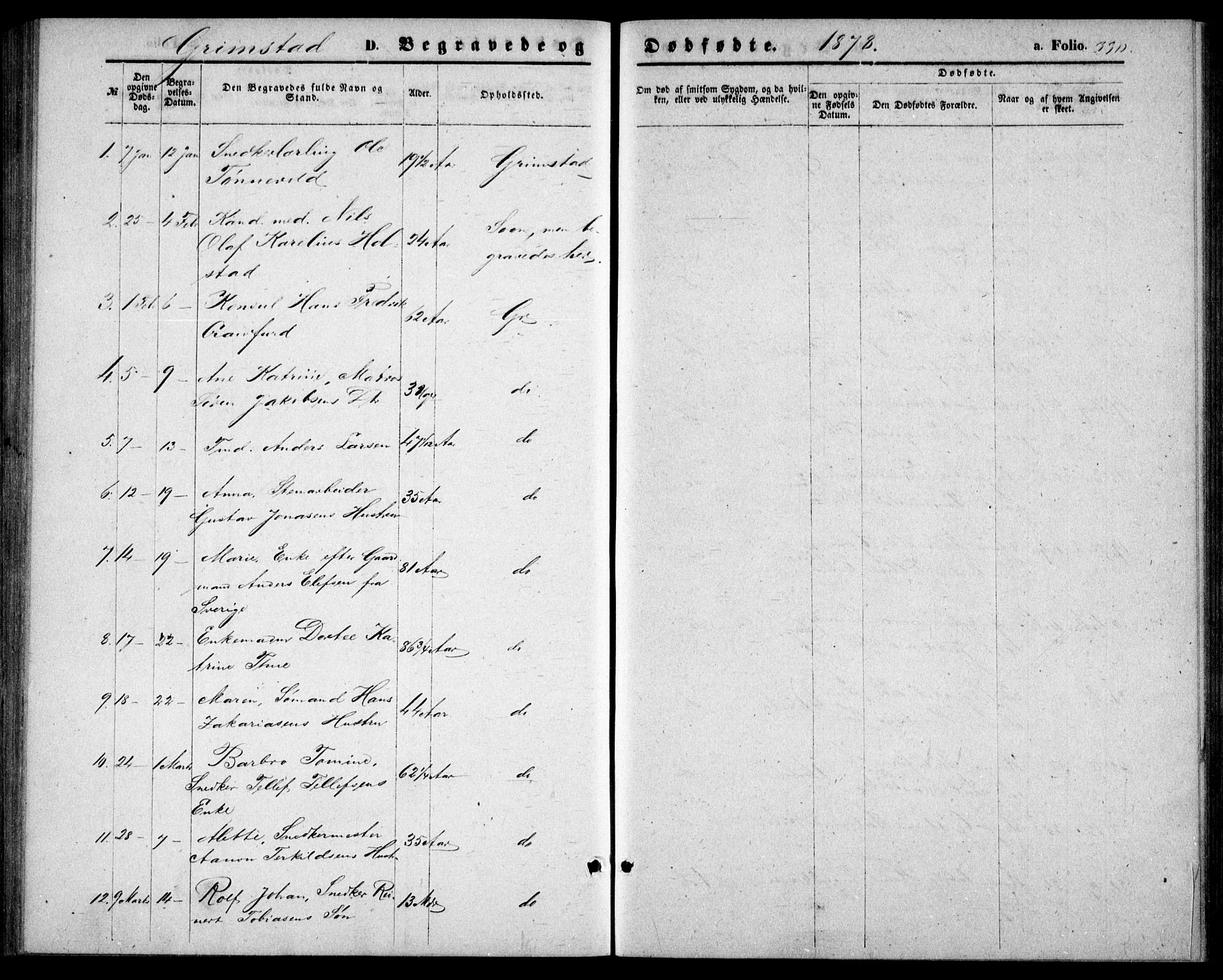 Fjære sokneprestkontor, SAK/1111-0011/F/Fb/L0009: Parish register (copy) no. B 9, 1867-1870, p. 330