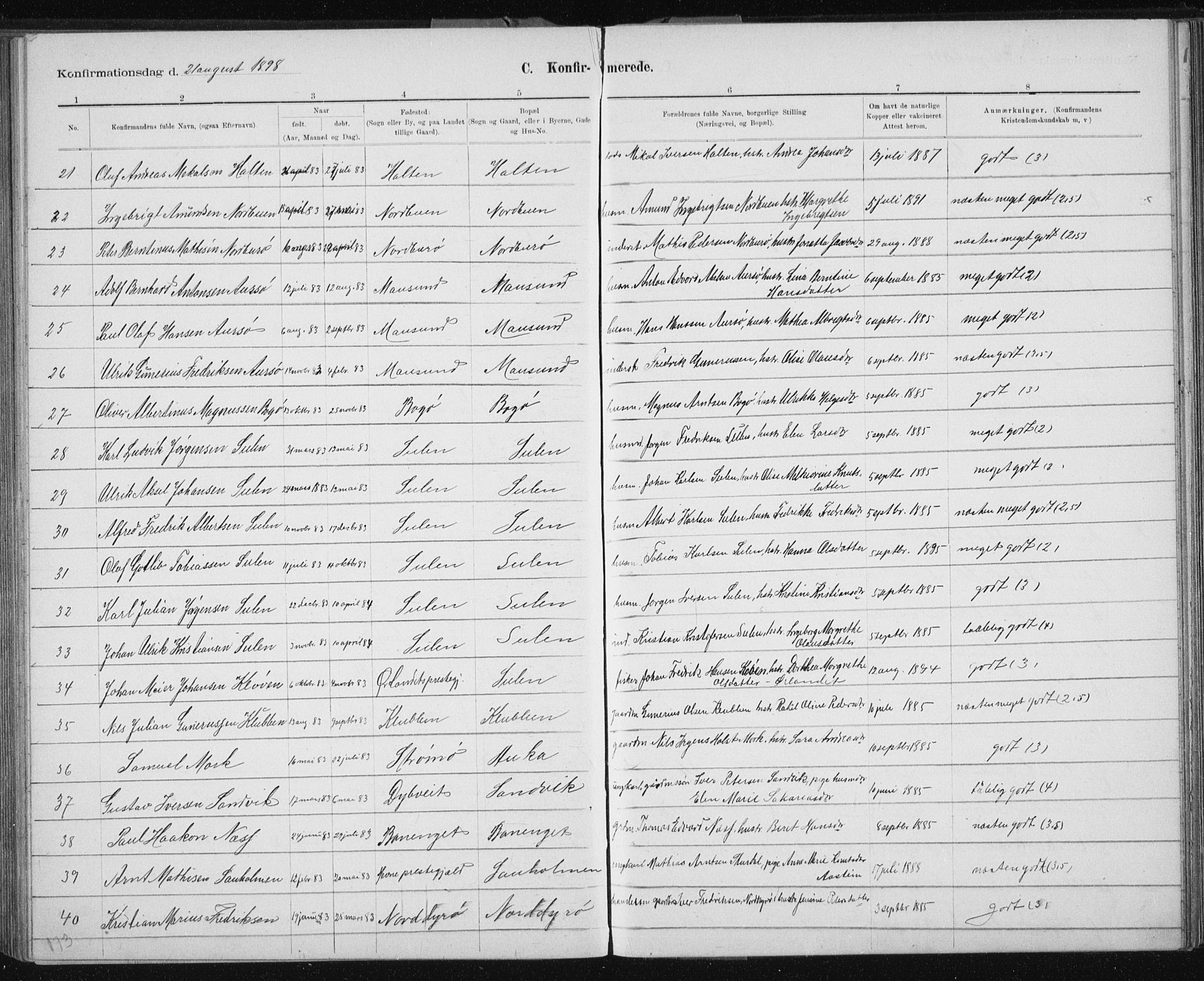 Ministerialprotokoller, klokkerbøker og fødselsregistre - Sør-Trøndelag, AV/SAT-A-1456/640/L0586: Parish register (copy) no. 640C03b, 1891-1908