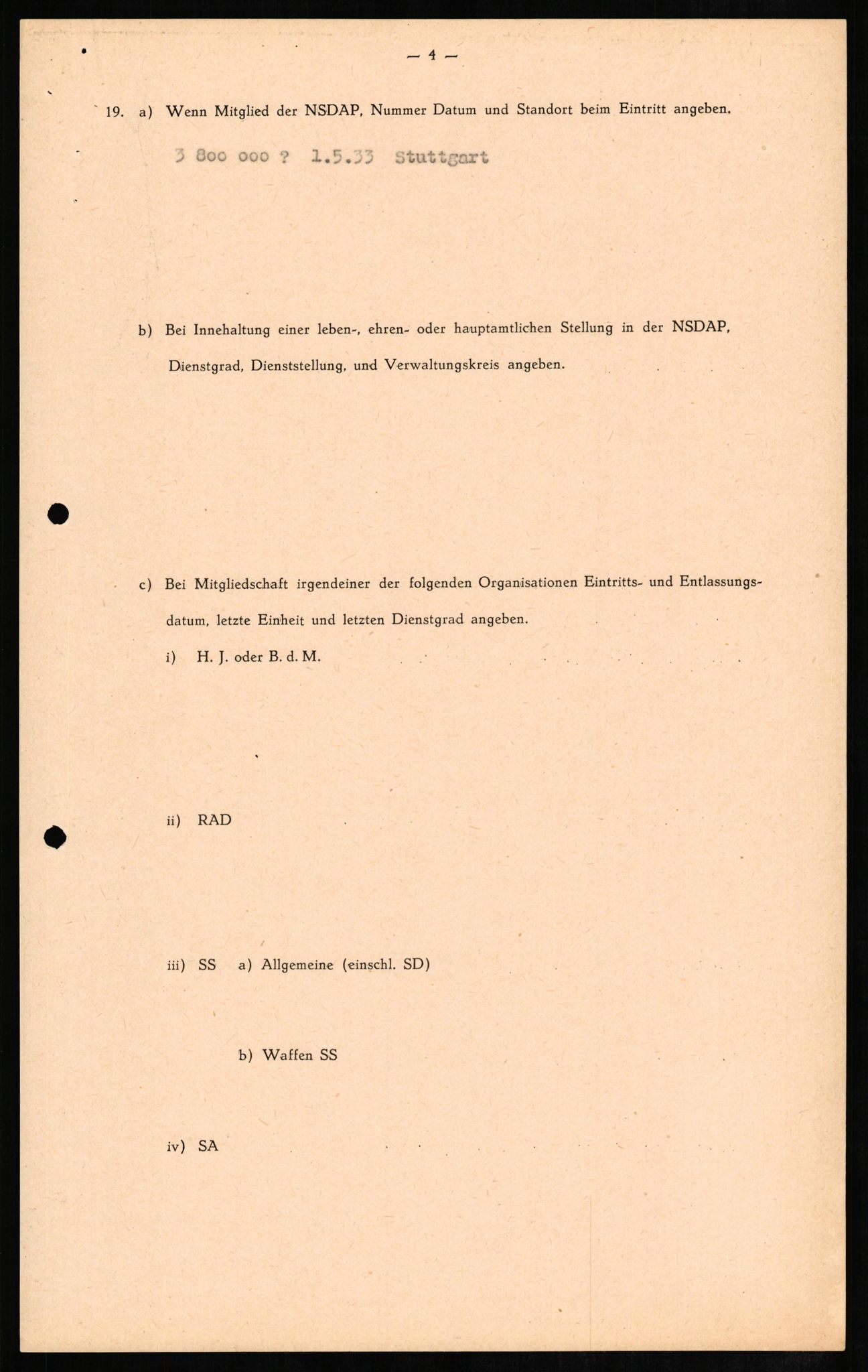 Forsvaret, Forsvarets overkommando II, AV/RA-RAFA-3915/D/Db/L0008: CI Questionaires. Tyske okkupasjonsstyrker i Norge. Tyskere., 1945-1946, p. 78