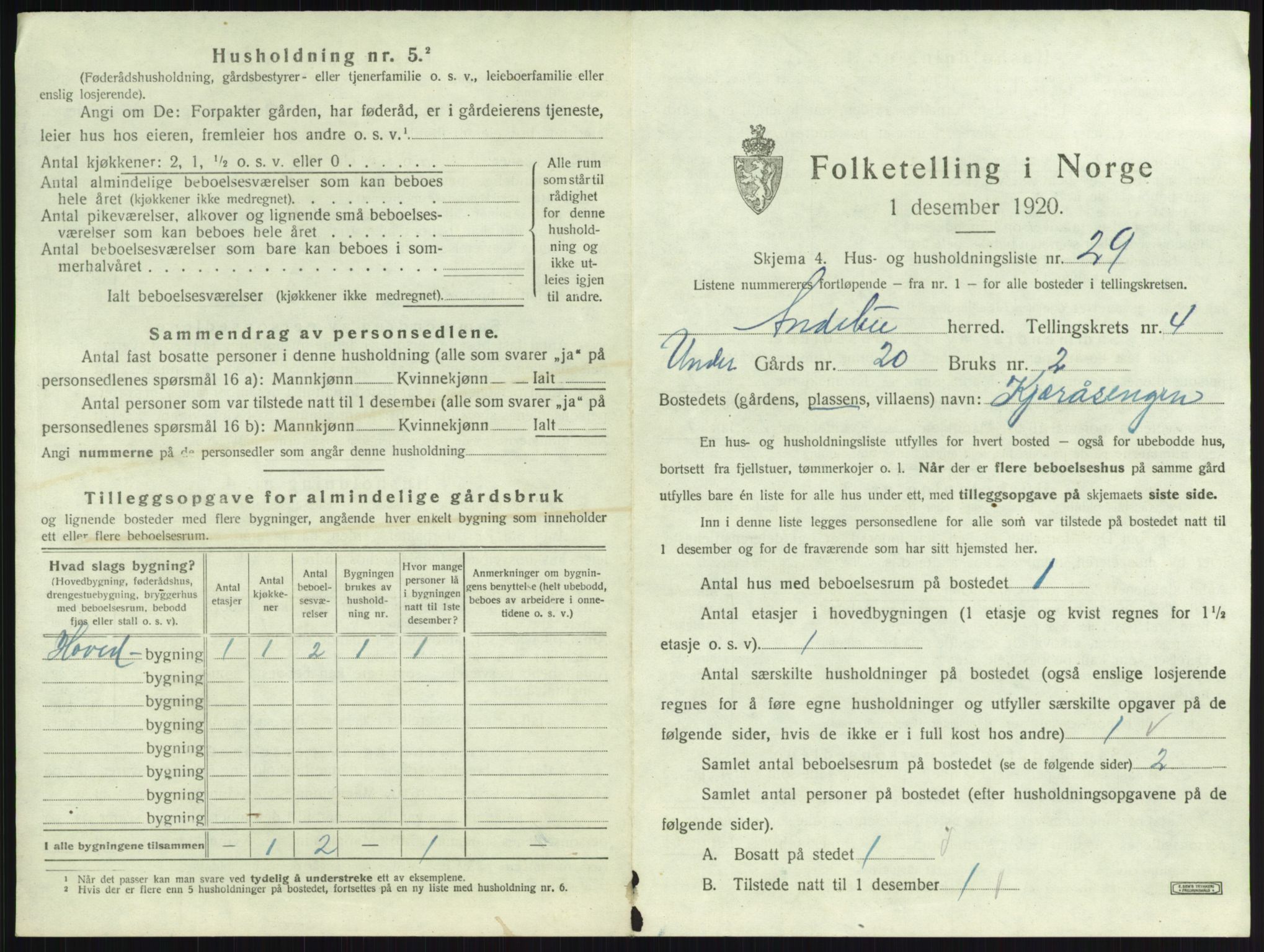 SAKO, 1920 census for Andebu, 1920, p. 308