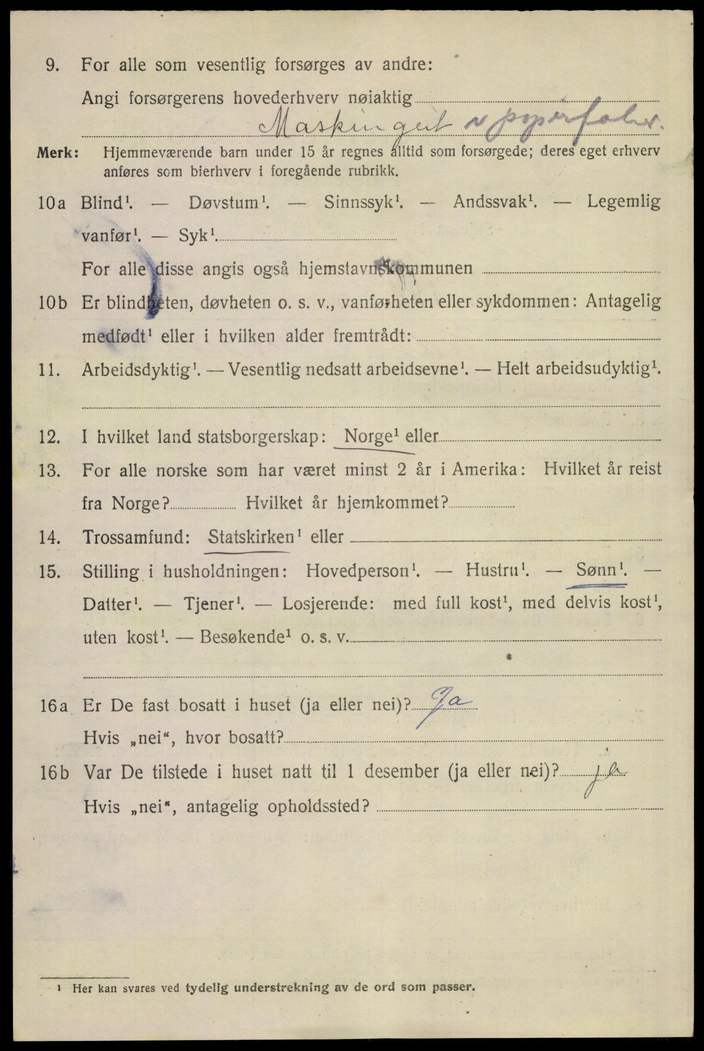 SAKO, 1920 census for Skien, 1920, p. 39463