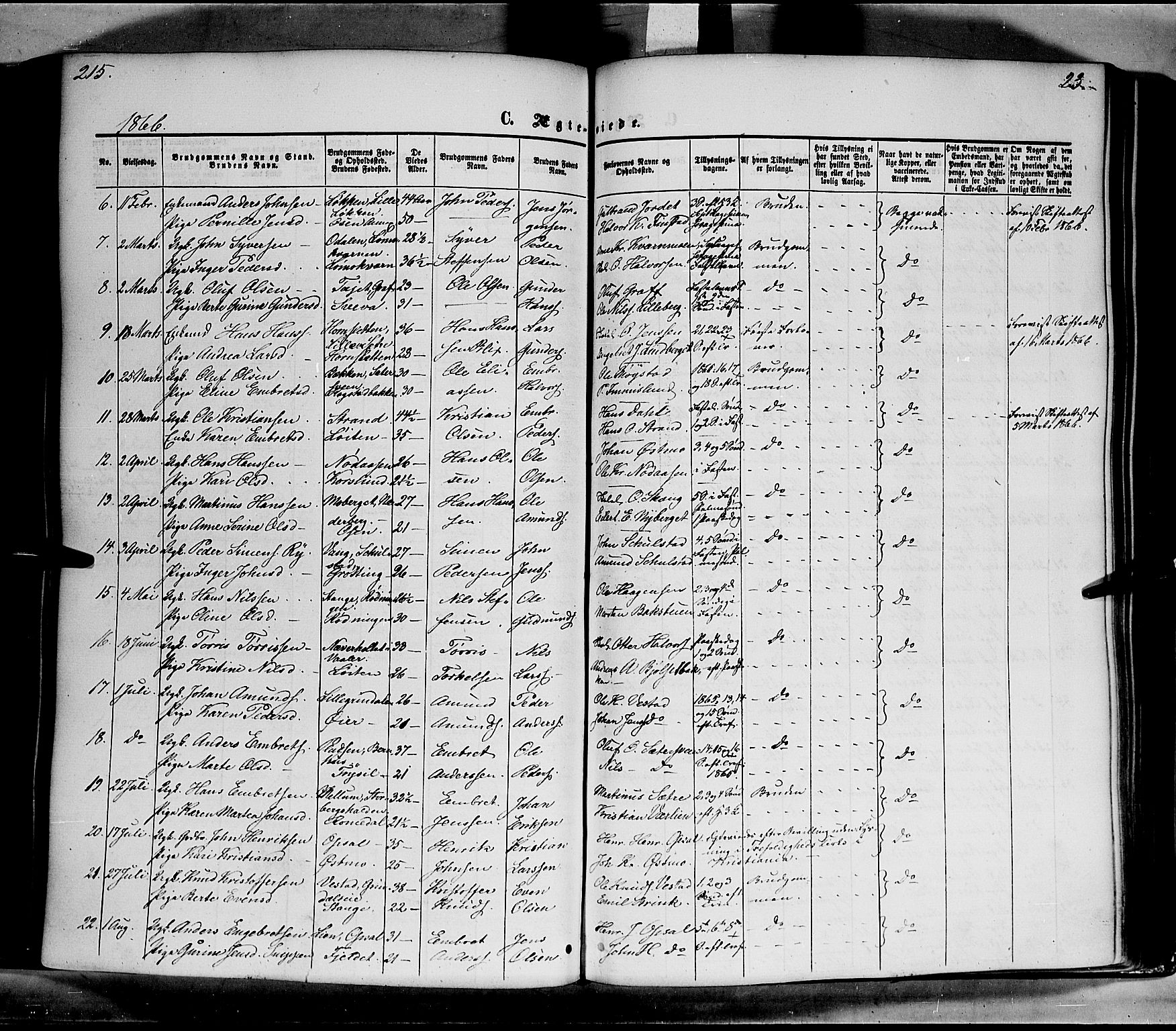 Elverum prestekontor, AV/SAH-PREST-044/H/Ha/Haa/L0010: Parish register (official) no. 10, 1857-1868, p. 215