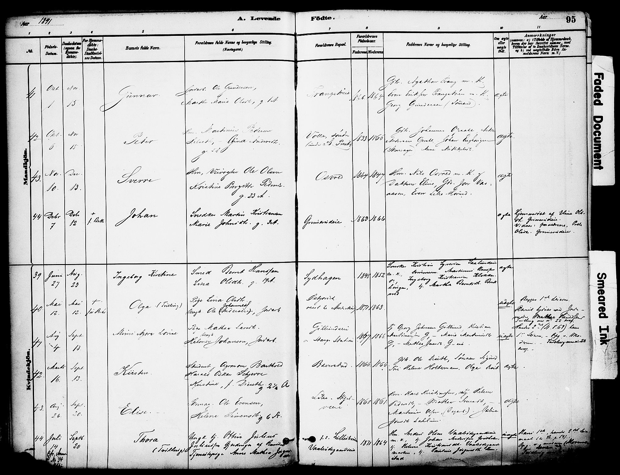 Stange prestekontor, AV/SAH-PREST-002/K/L0017: Parish register (official) no. 17, 1880-1893, p. 95