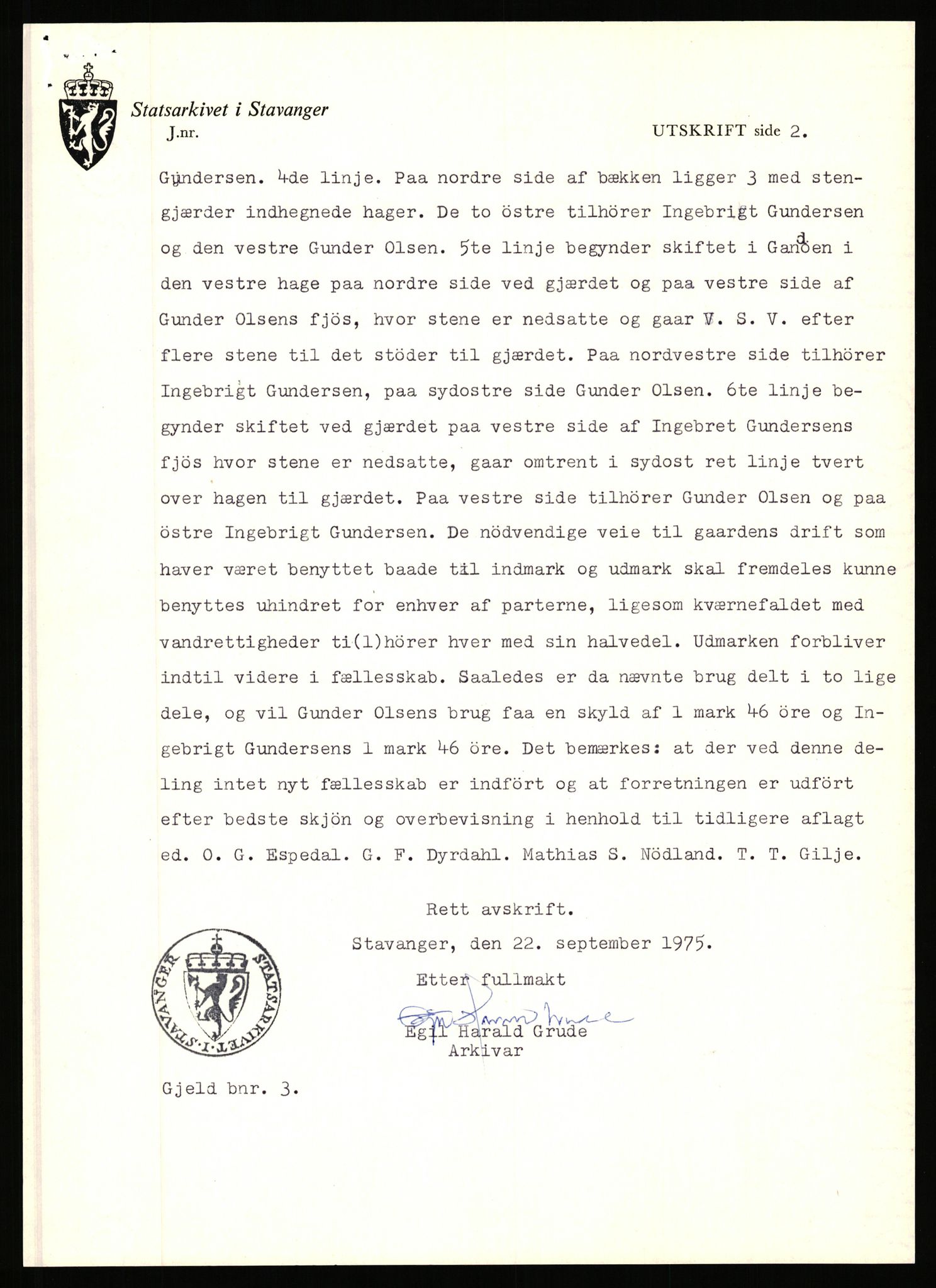 Statsarkivet i Stavanger, AV/SAST-A-101971/03/Y/Yj/L0098: Avskrifter sortert etter gårdsnavn: Øigrei - Østeinstad, 1750-1930, p. 585