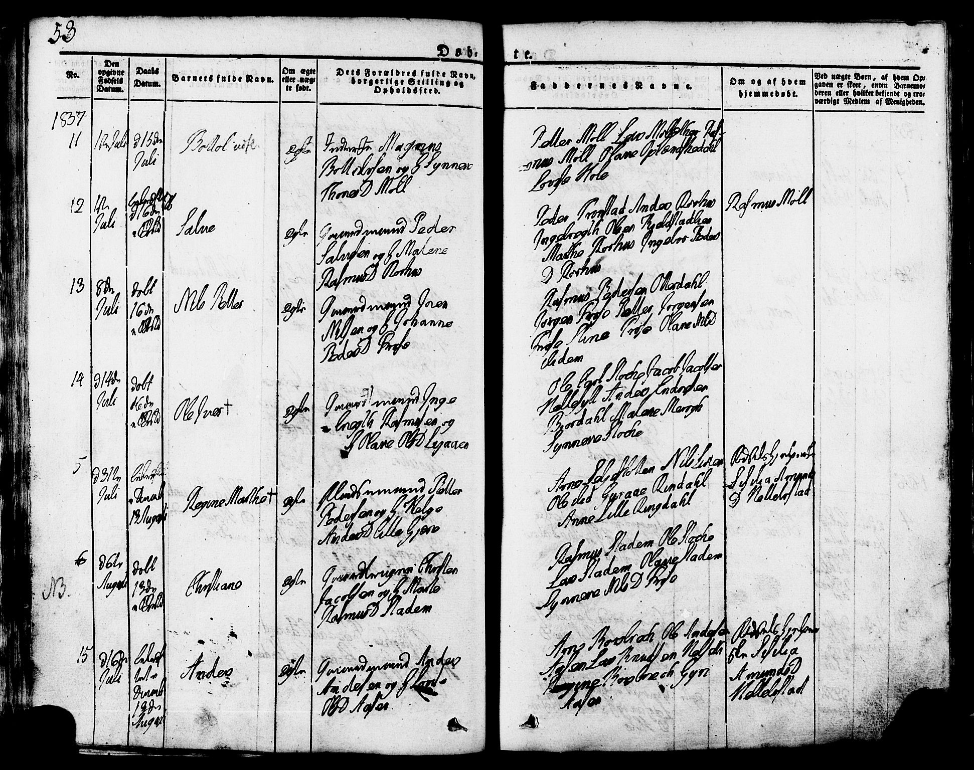 Ministerialprotokoller, klokkerbøker og fødselsregistre - Møre og Romsdal, AV/SAT-A-1454/517/L0221: Parish register (official) no. 517A01, 1827-1858, p. 53