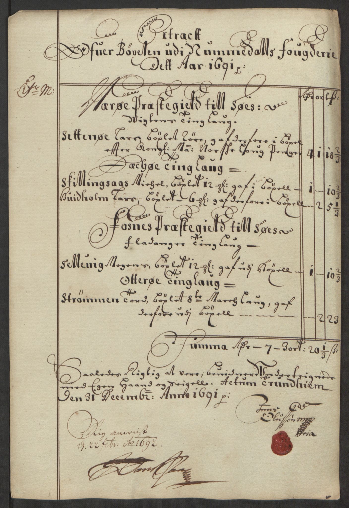 Rentekammeret inntil 1814, Reviderte regnskaper, Fogderegnskap, RA/EA-4092/R64/L4423: Fogderegnskap Namdal, 1690-1691, p. 289