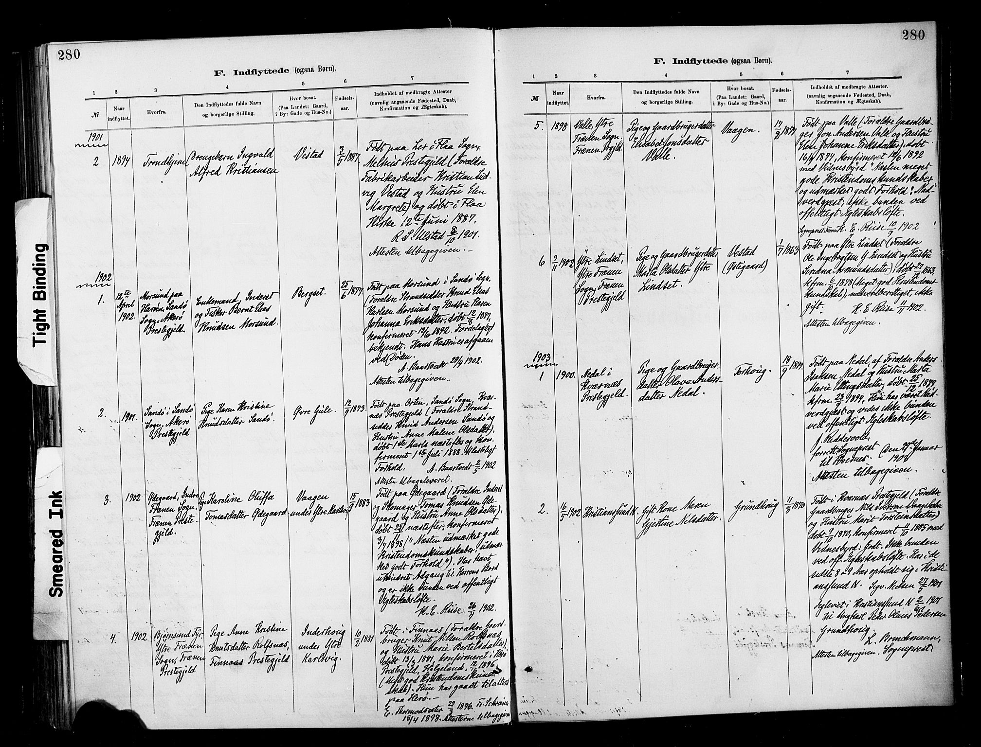 Ministerialprotokoller, klokkerbøker og fødselsregistre - Møre og Romsdal, SAT/A-1454/566/L0769: Parish register (official) no. 566A08, 1881-1903, p. 280