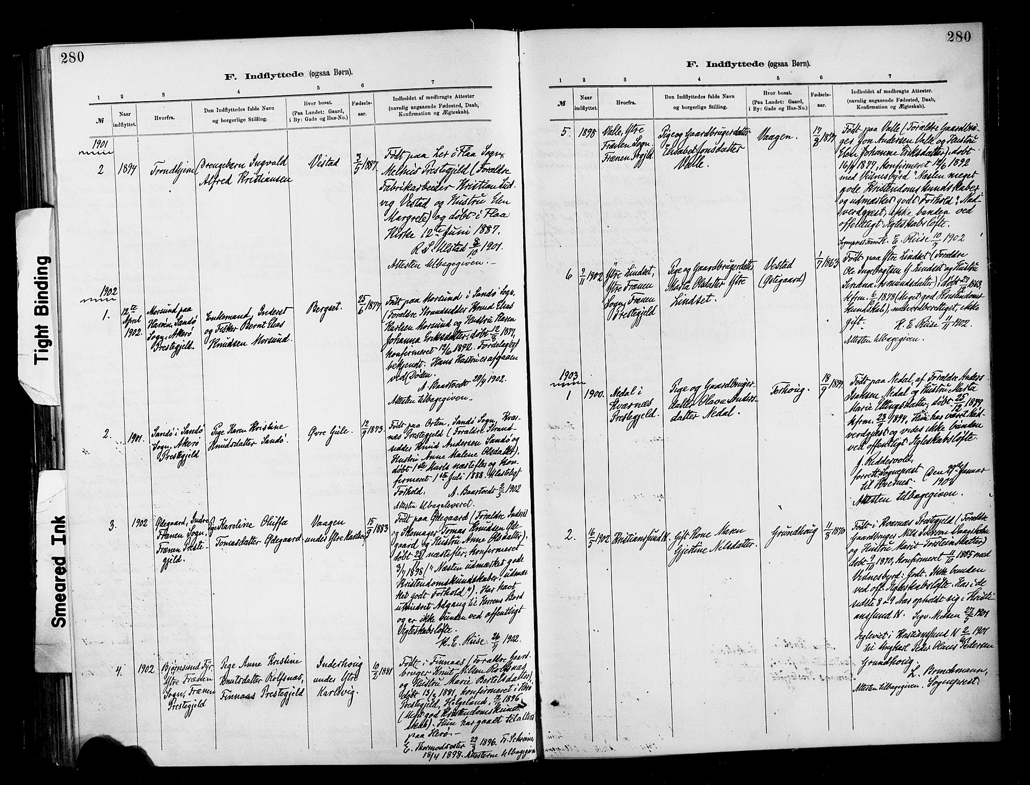 Ministerialprotokoller, klokkerbøker og fødselsregistre - Møre og Romsdal, AV/SAT-A-1454/566/L0769: Parish register (official) no. 566A08, 1881-1903, p. 280