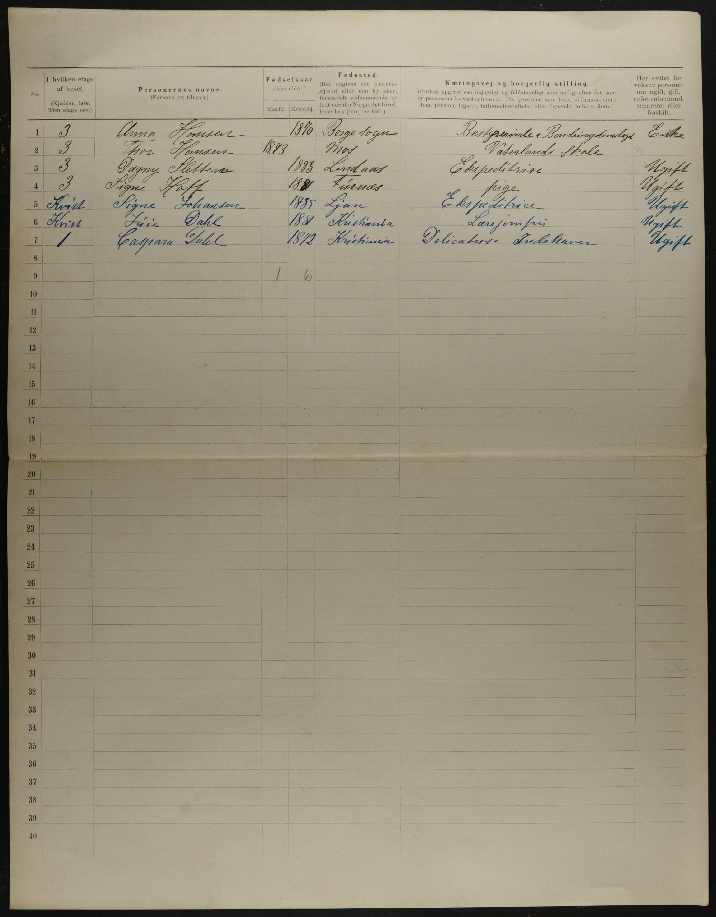 OBA, Municipal Census 1901 for Kristiania, 1901, p. 19783