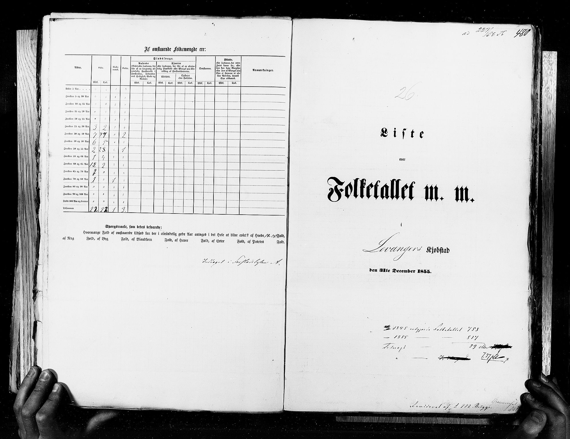 RA, Census 1855, vol. 8: Risør-Vadsø, 1855, p. 480