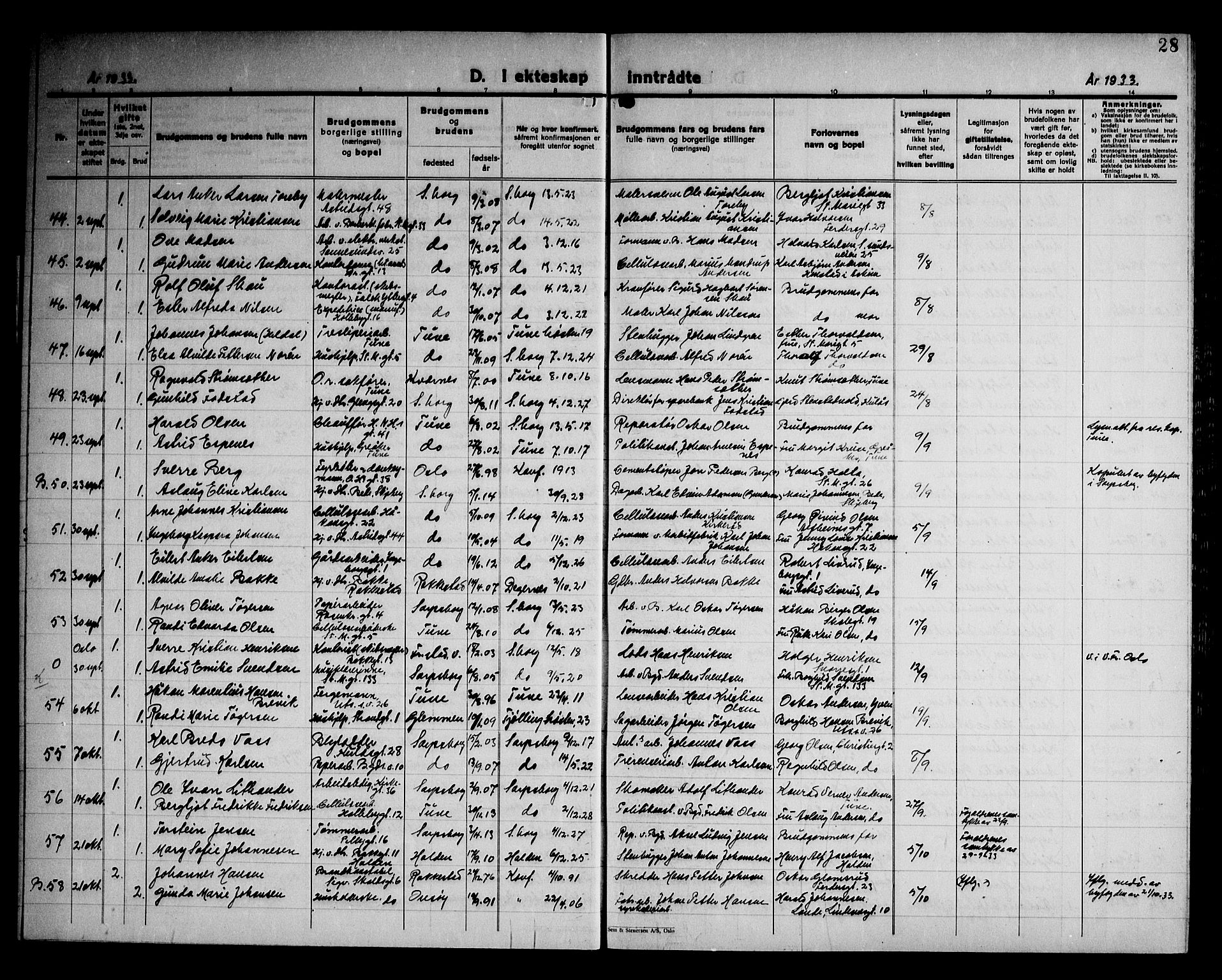 Sarpsborg prestekontor Kirkebøker, SAO/A-2006/G/Ga/L0004: Parish register (copy) no. 4, 1929-1949, p. 28