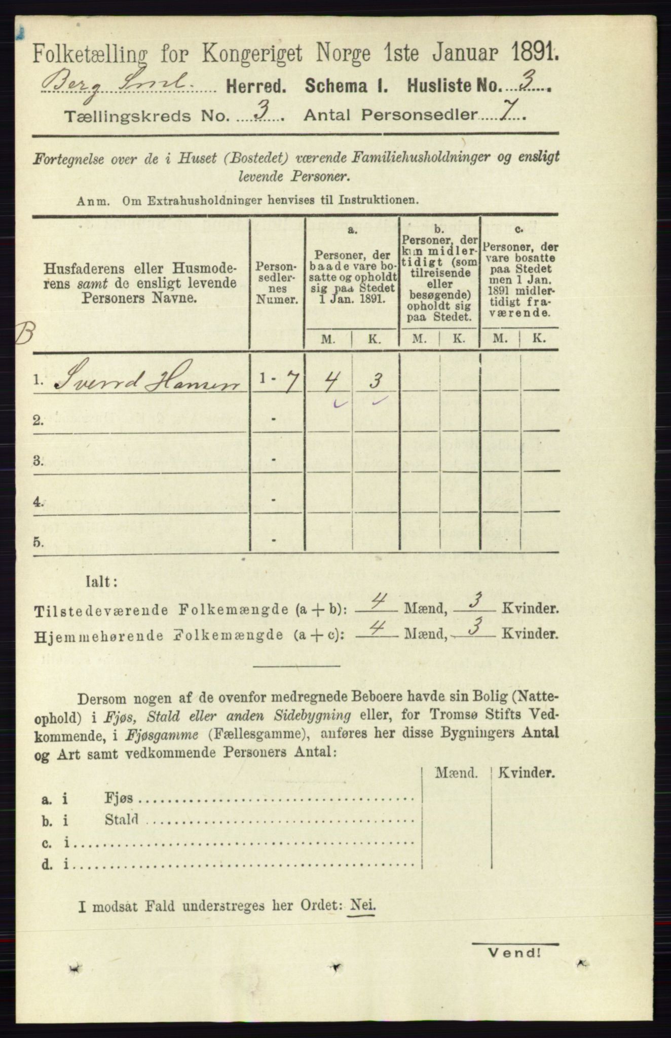 RA, 1891 census for 0116 Berg, 1891, p. 1753