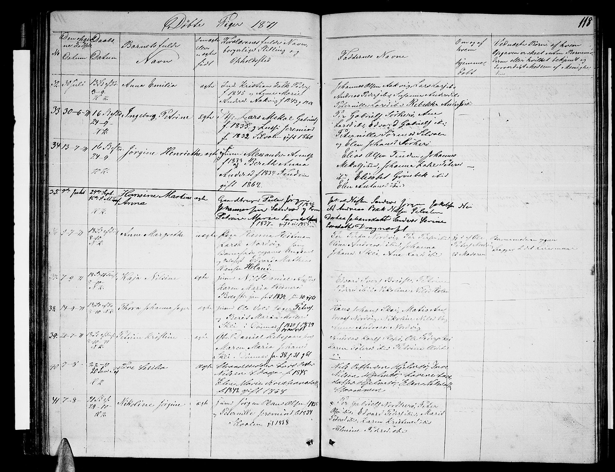 Ministerialprotokoller, klokkerbøker og fødselsregistre - Nordland, AV/SAT-A-1459/834/L0512: Parish register (copy) no. 834C03, 1862-1877, p. 118